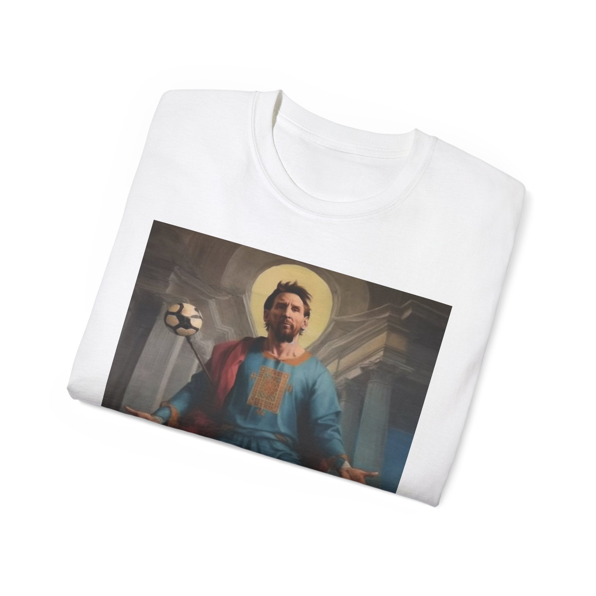 God of Soccer Shirt Michelangelo Art - Funny Sports T-Shirt - Unisex Ultra Cotton Footballer Shirt - Patron Saint of Football Artistic Top - Renaissance Sports Fan Gift