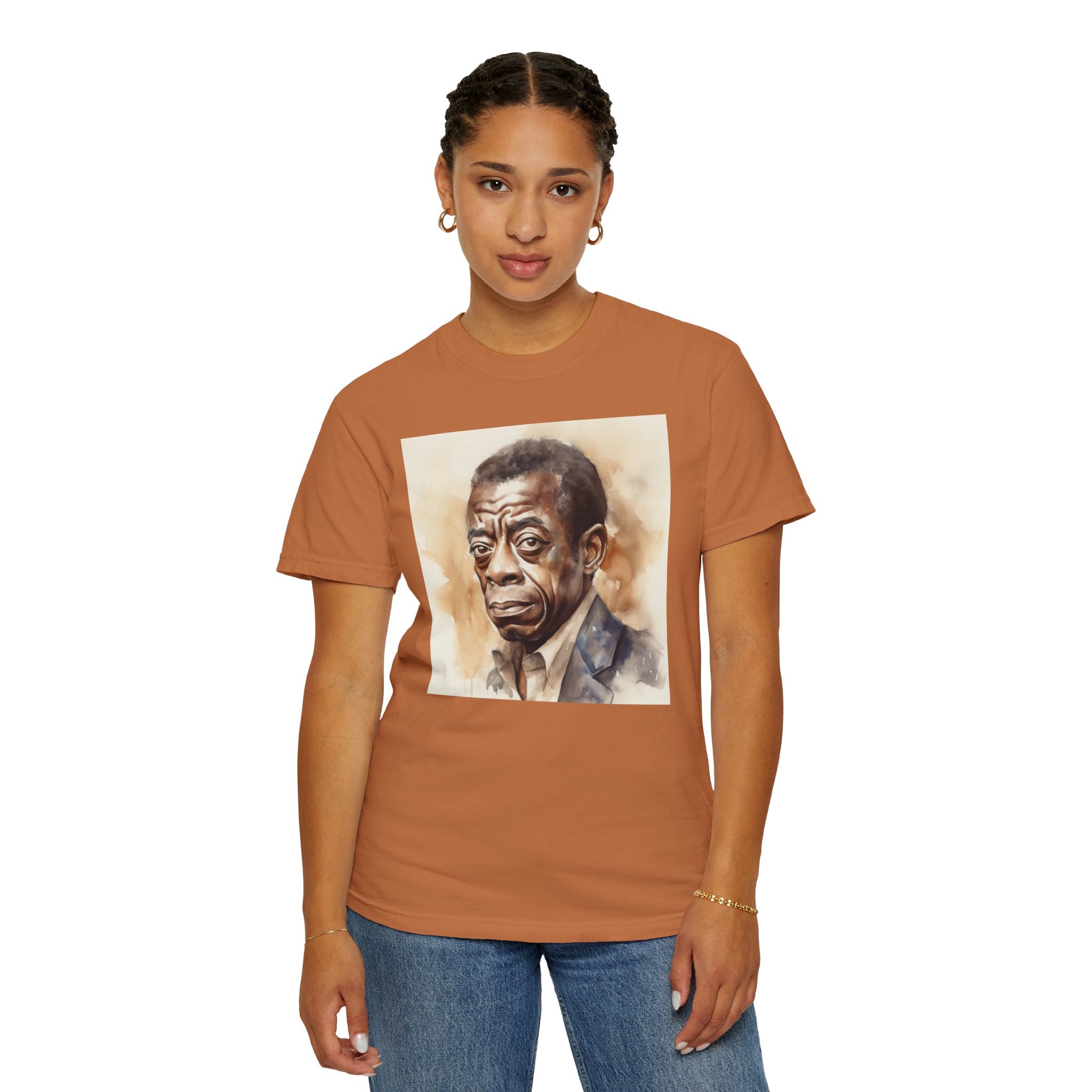 Iconic African American Pioneer Portrait Unisex Garment-Dyed T-shirt - Tribute to a Renowned Writer and Civil Rights Activist