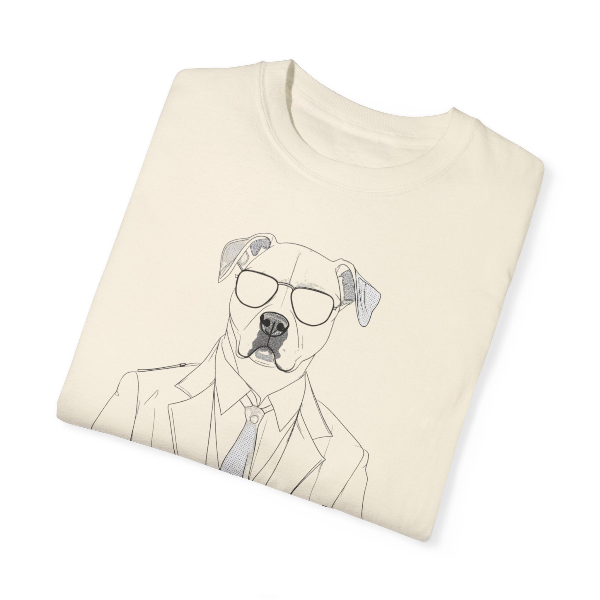 Hitman Funny Dog T-Shirt - Confidence Building Shirt - Single Line Art Dog Shirt - Quirky Animal Top Gift for Dog Lovers - Pet Lover Gift