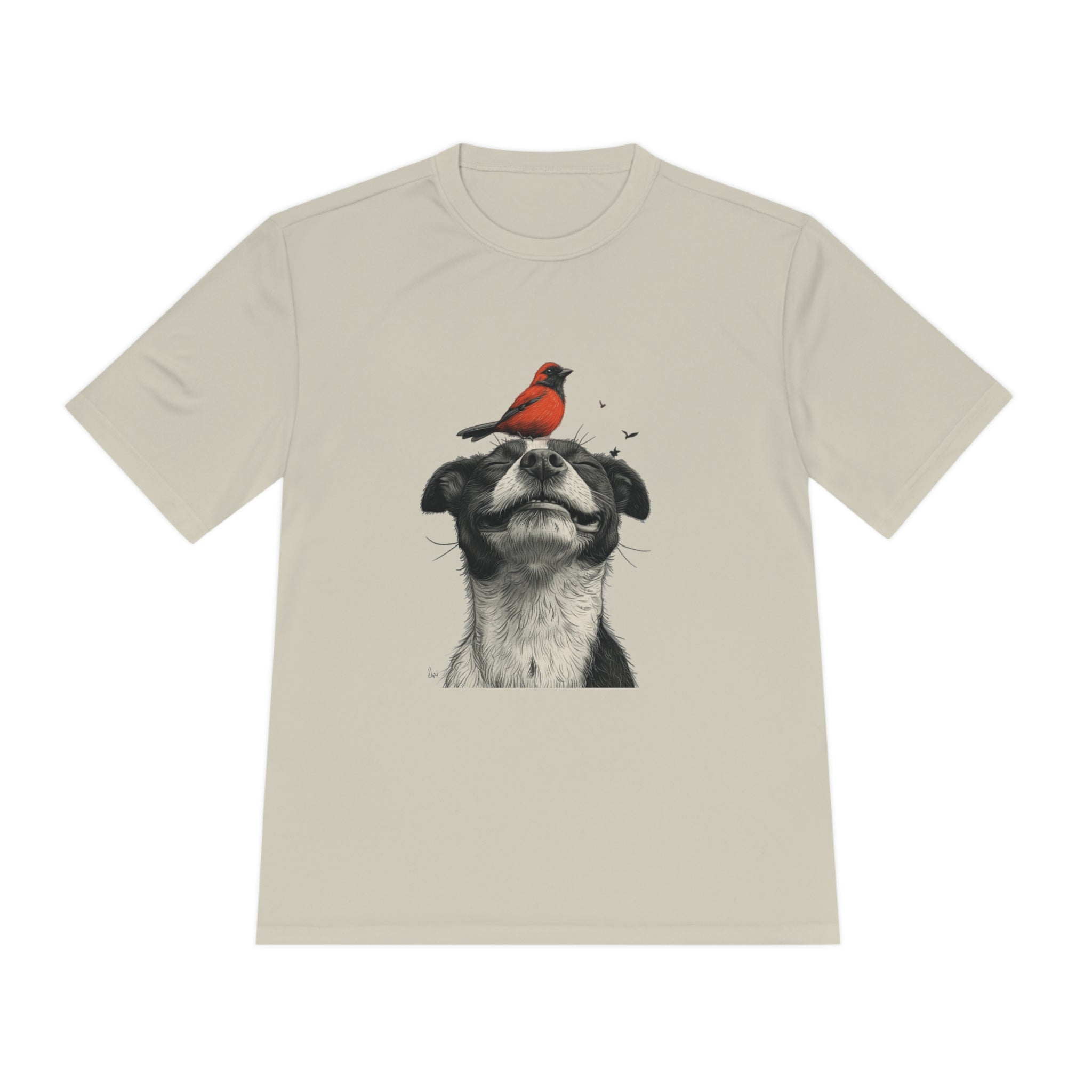 Perfect for Casual Fridays! Dog and Bird Pals Unisex MoistuDog and Bird Pals Unisex Moisture Wicking Tee - Comfortable and Stylish Apparel for Animal Loversre Wicking Tee - Comfortable and Stylish Apparel for Animal Lovers