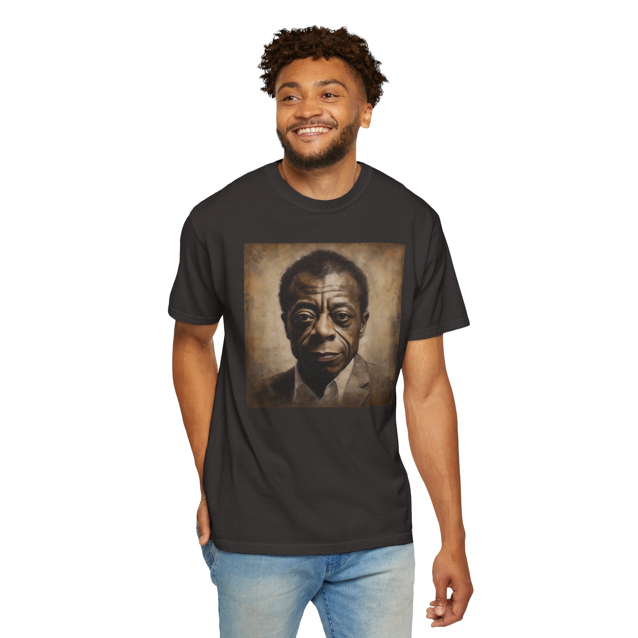 Show Civil Rights Support and Awareness in Comfort With Portrait of Iconic African American Pioneer Portrait Unisex Garment-Dyed T-shirt - Tribute to a Renowned Writer and Civil Rights Activist Ideal For History Scholars