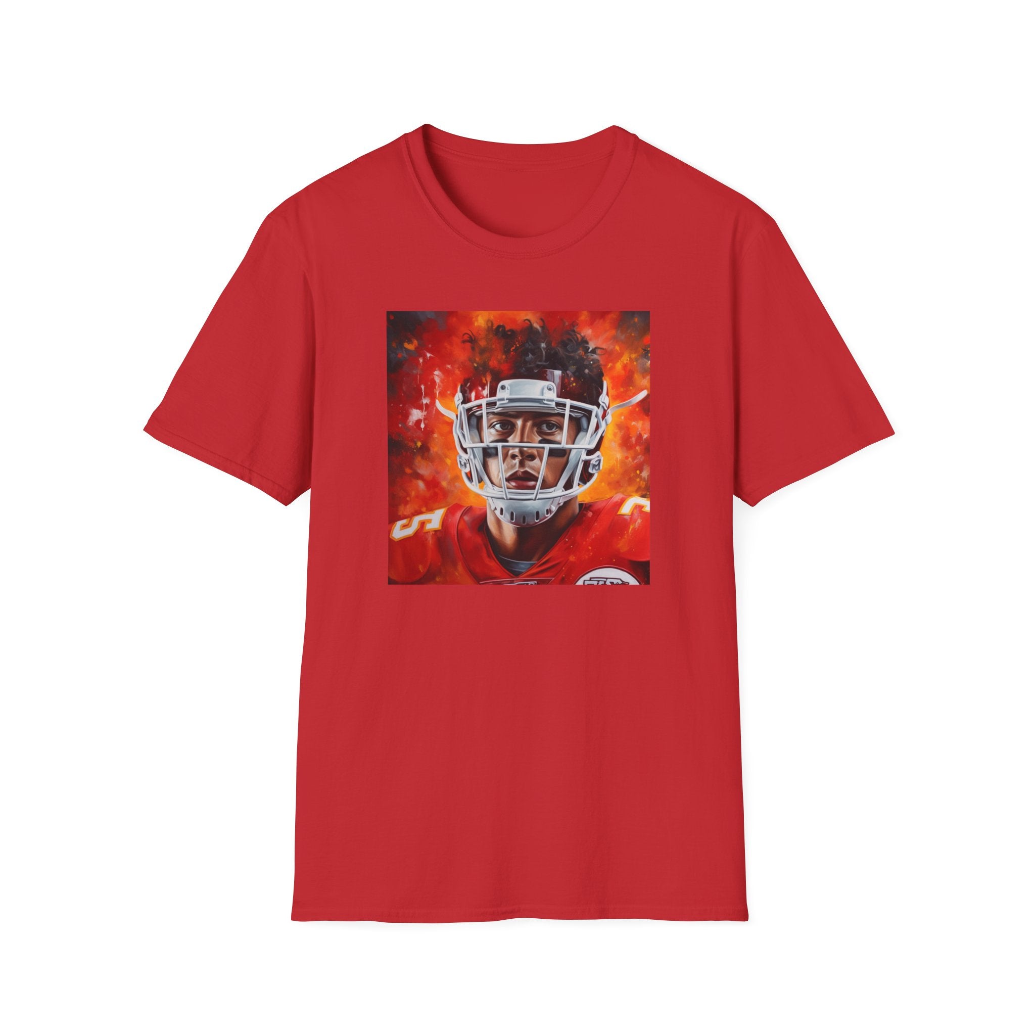 Comfortable Football Fan T-Shirt Embrace Art and Athletics with 'Professional Football Quarterback' Michelangelo Painting Icon Unisex Softstyle T-Shirt