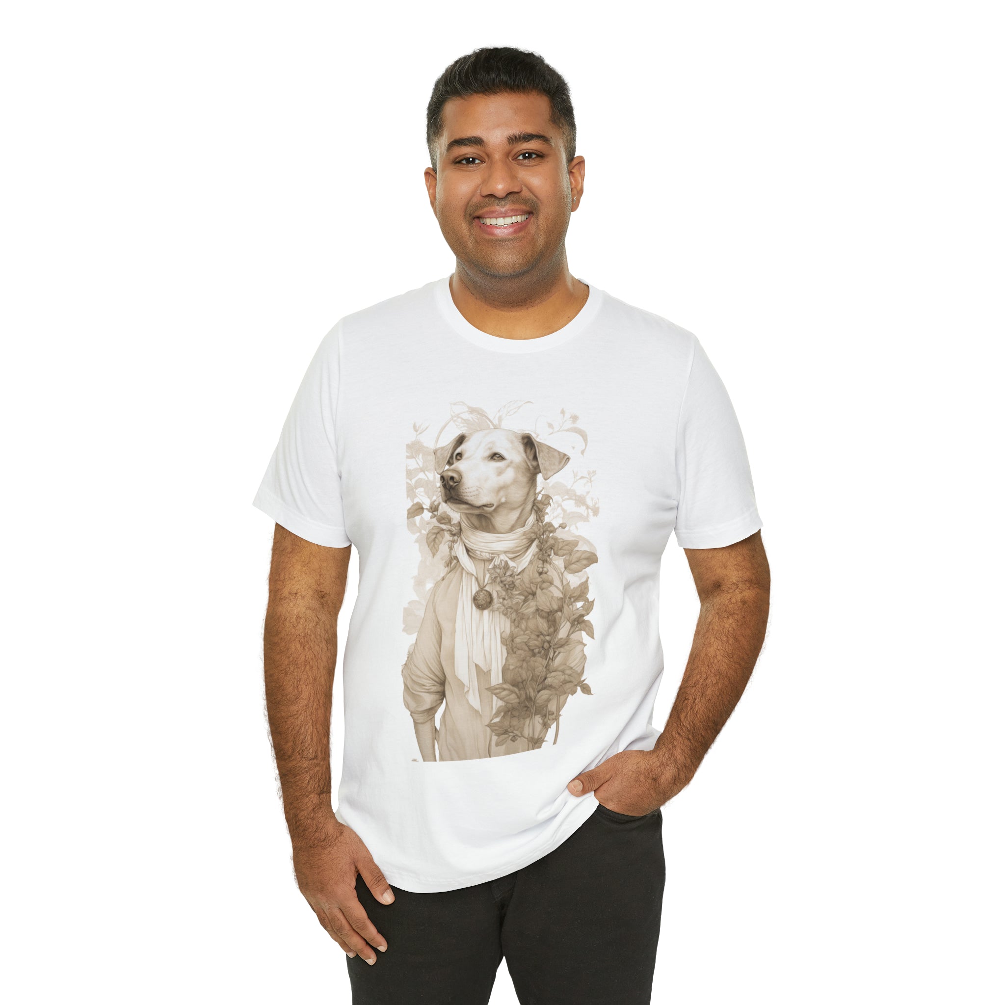 Unisex Jersey Short Sleeve Tee- Dapper Dog Profile Unisex Tee - Unique Gift for Canine & Fashion Lovers