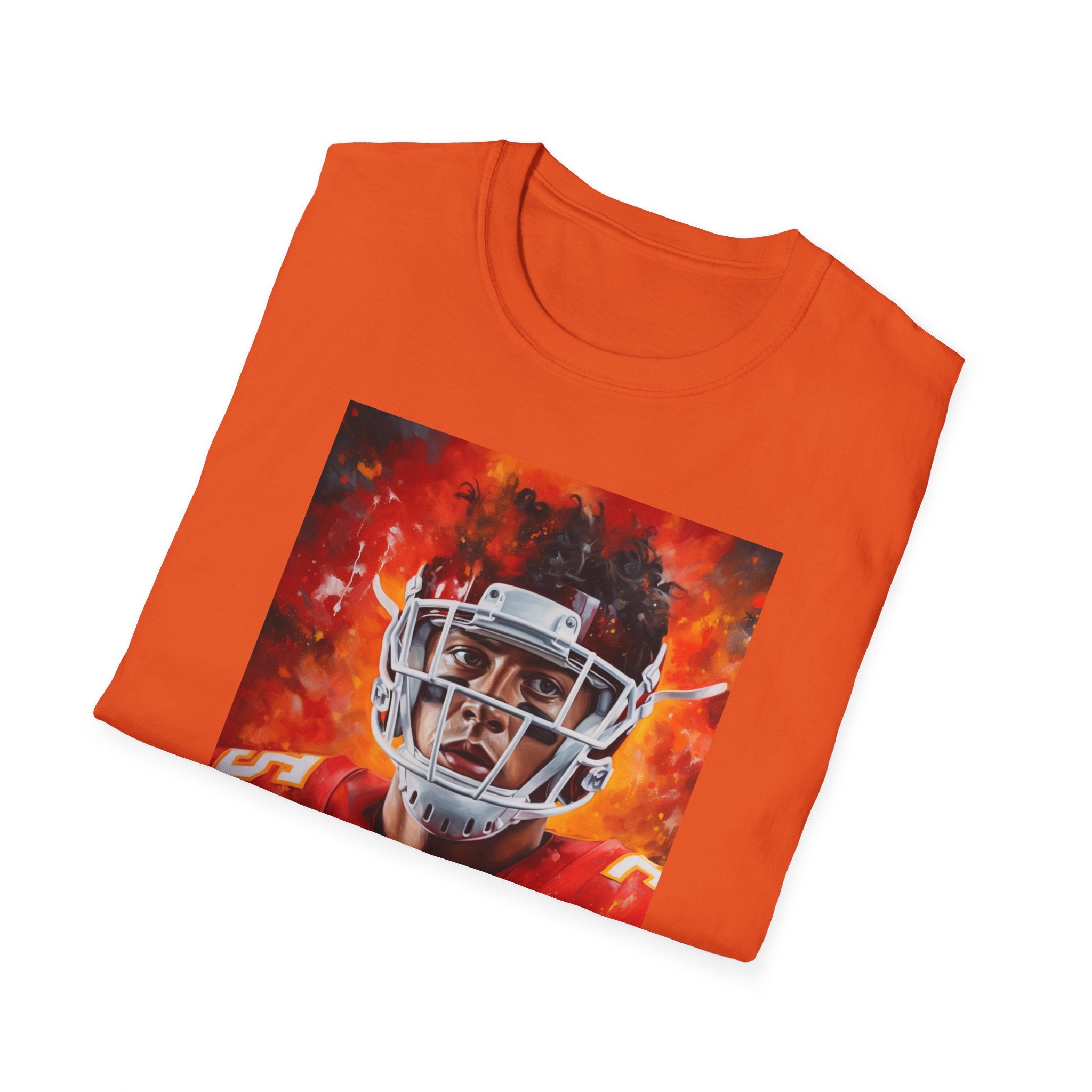 Comfortable Football Fan T-Shirt Embrace Art and Athletics with 'Professional Football Quarterback' Michelangelo Painting Icon Unisex Softstyle T-Shirt