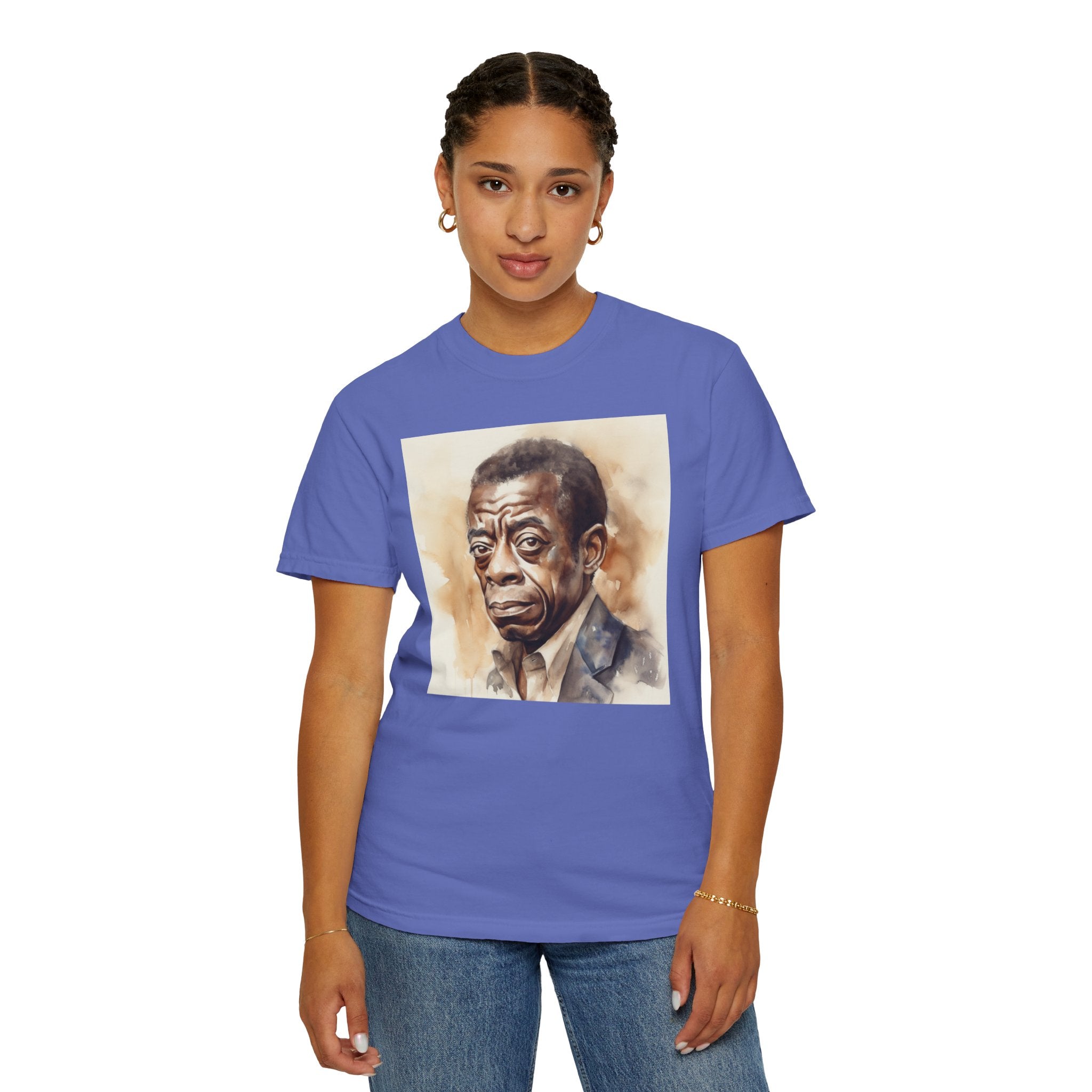 Iconic African American Pioneer Portrait Unisex Garment-Dyed T-shirt - Tribute to a Renowned Writer and Civil Rights Activist