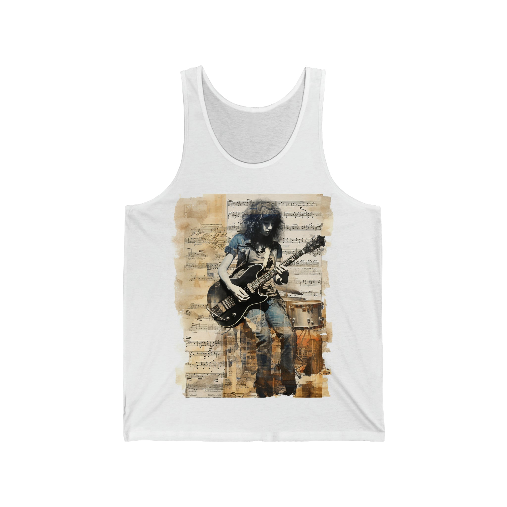 Guitarist Music Collage Men's Tank Top Gift for Music Students  Christmas Present for Music Teacher Birthday Wear for Music Concert shirt