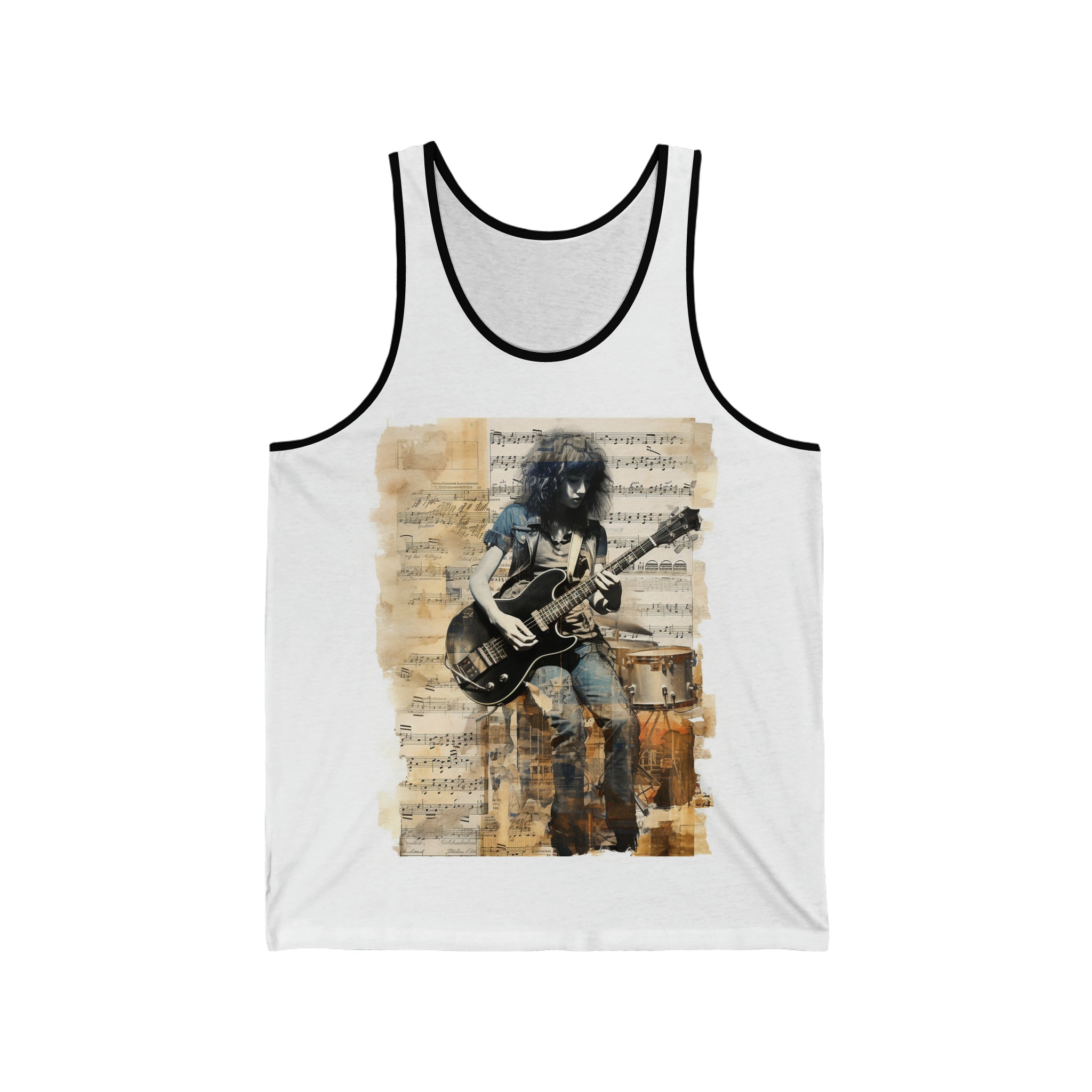 Guitarist Music Collage Men's Tank Top Gift for Music Students  Christmas Present for Music Teacher Birthday Wear for Music Concert shirt