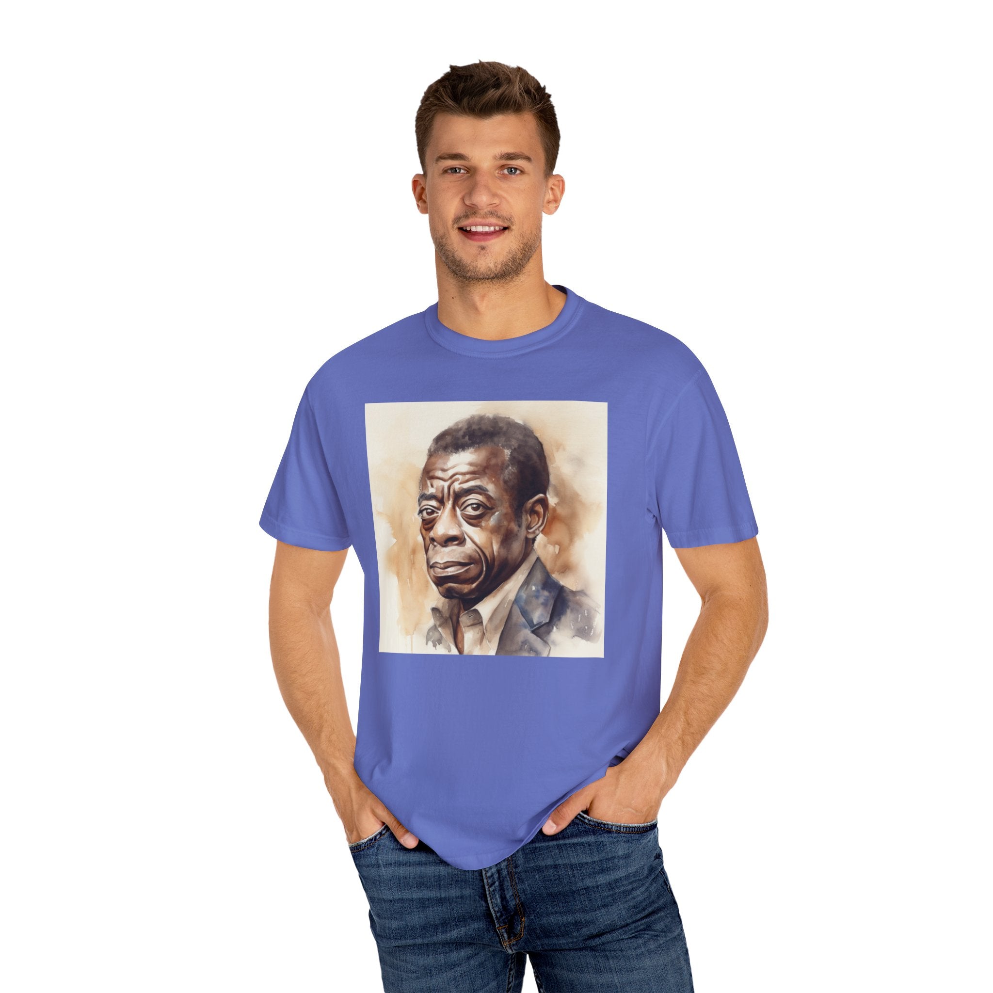 Iconic African American Pioneer Portrait Unisex Garment-Dyed T-shirt - Tribute to a Renowned Writer and Civil Rights Activist