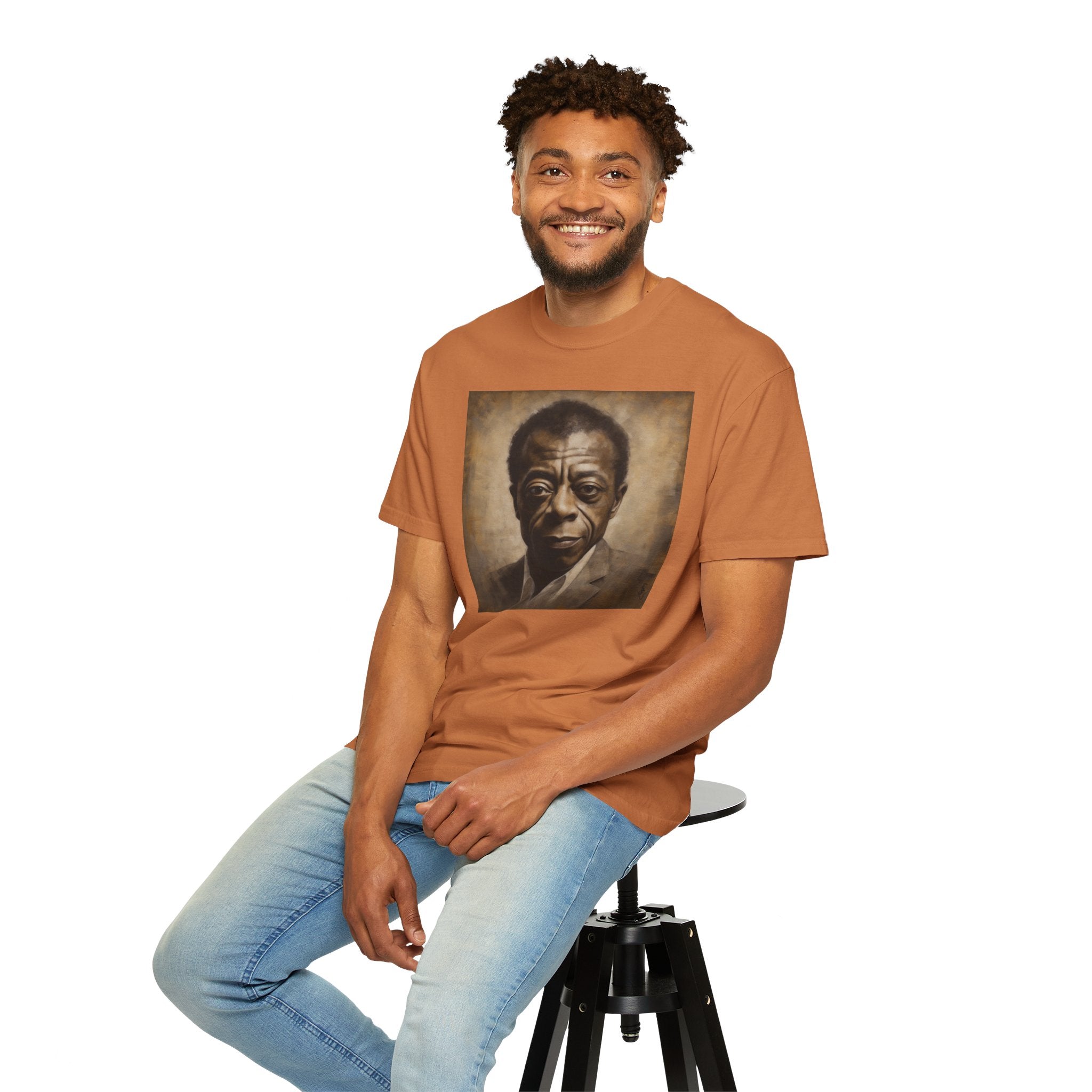 Show Civil Rights Support and Awareness in Comfort With Portrait of Iconic African American Pioneer Portrait Unisex Garment-Dyed T-shirt - Tribute to a Renowned Writer and Civil Rights Activist Ideal For History Scholars