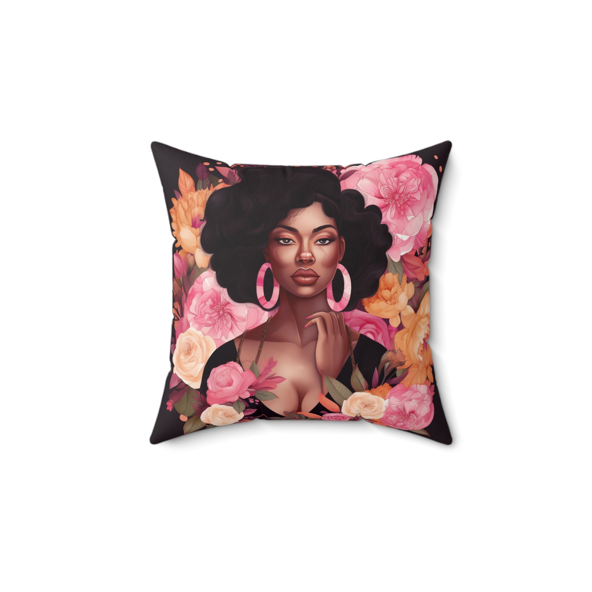 Queen Pillow Housewarming Gift African American Art Home Decor  Elegant Black Queen Throw Pillow Afrocentric Accent Sofa Pillow for New Home