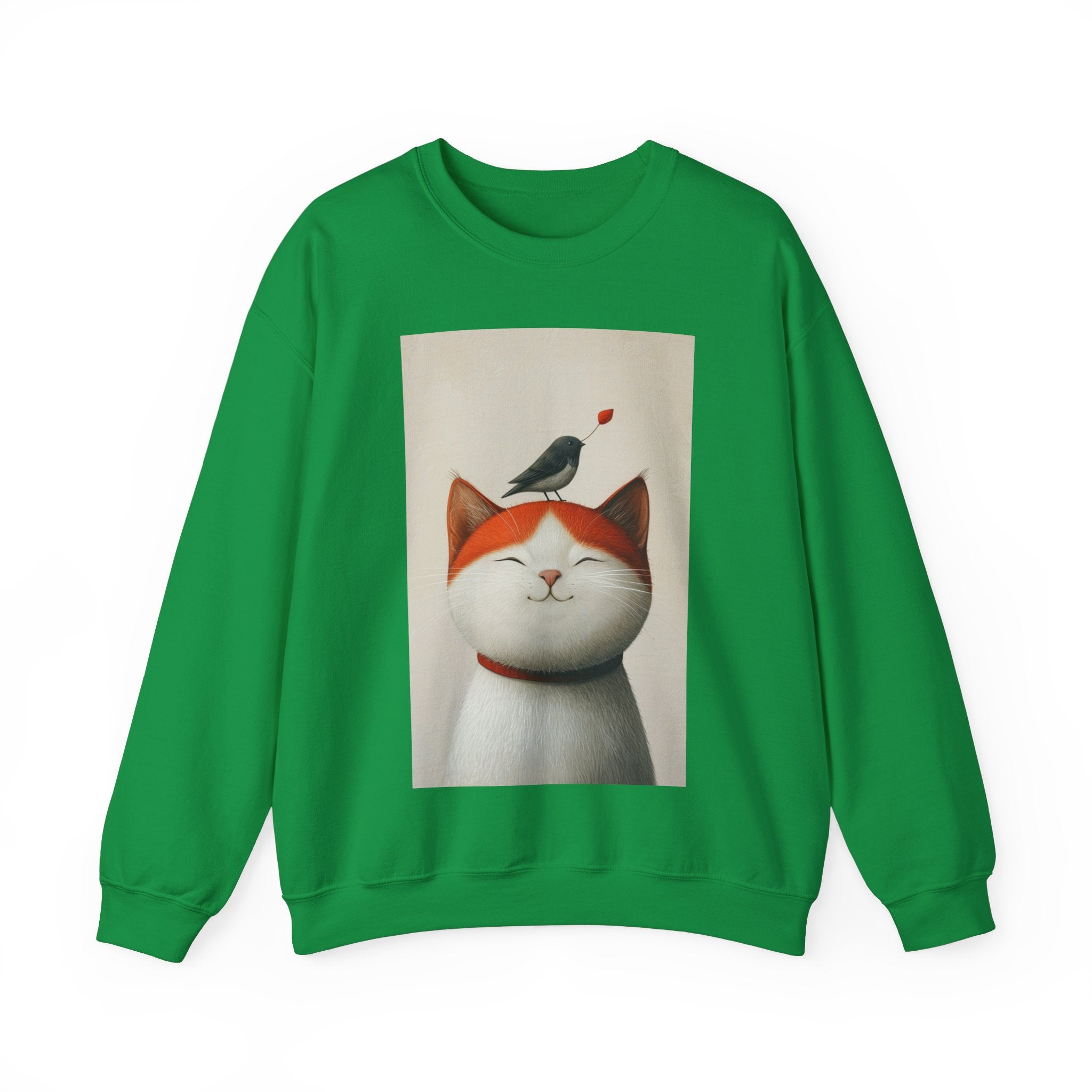 Trusting Bird and Cat Friend Unisex Heavy Blend™ Crewneck Sweatshirt - Cozy Comfort and Unique Style for Animal Lovers