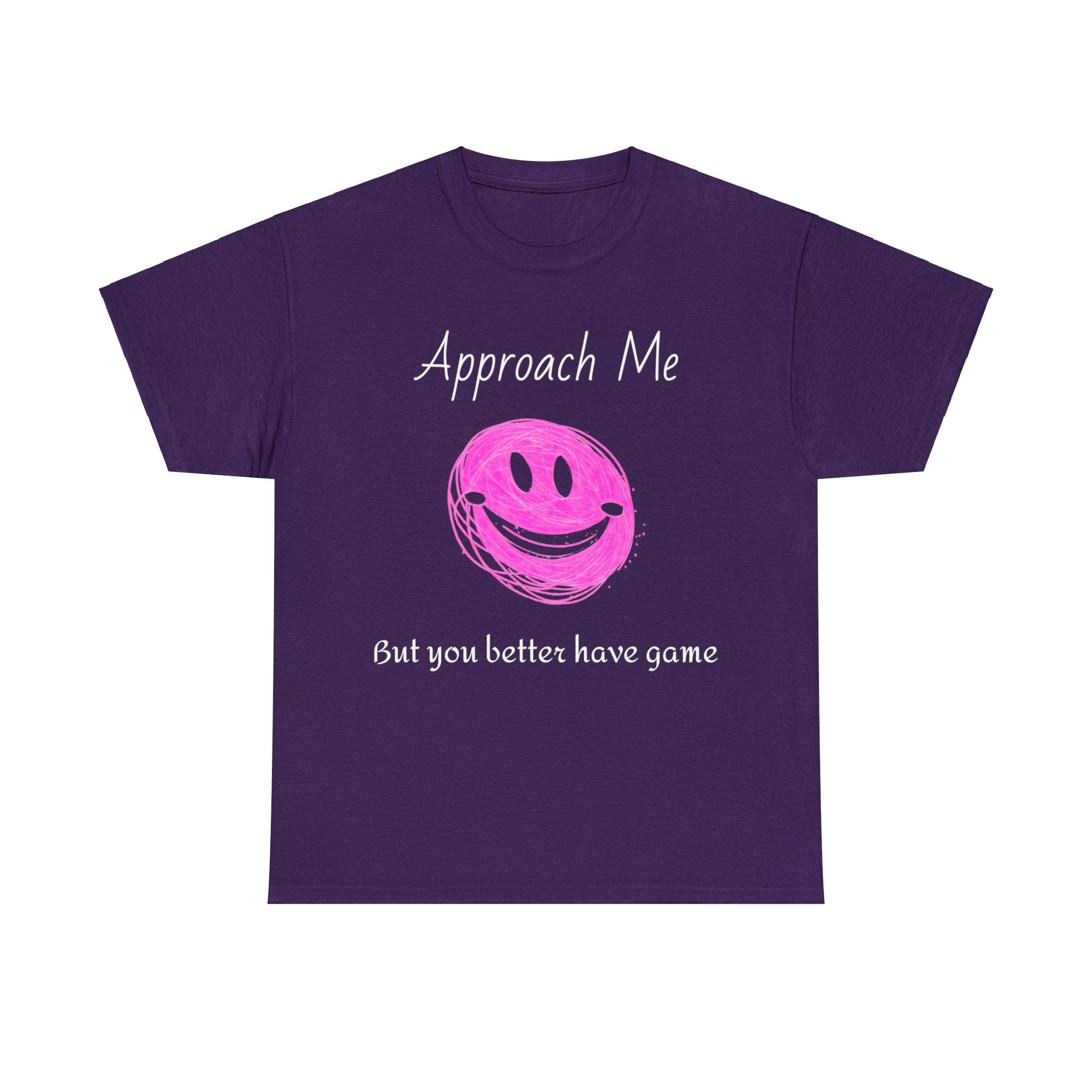 Dare to Date: The Ultimate 'Approach Me If You Dare' Challenge - A Women's Unisex Heavy Cotton Tee Perfect for Social Events, Recreational Activities, and Making Bold Statements