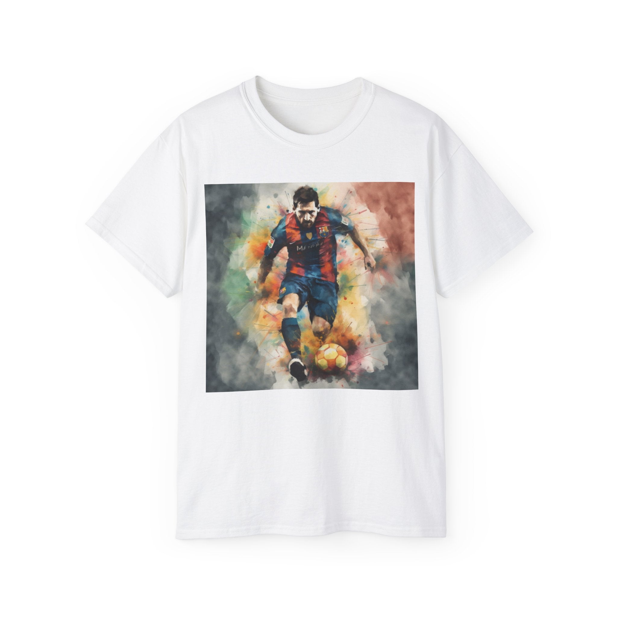 Michelangelo Art Tee - Unisex Ultra Cotton Footballer Shirt - Patron Saint of Football Watercolor Art - Renaissance Sports Fan Gift for Team