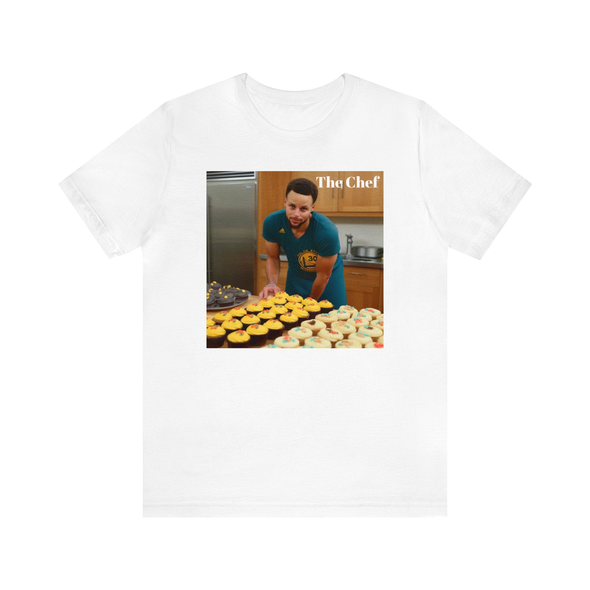 Chef Curry Witty Parody Tee: Professional Basketball Player Turned Baker Cupcakes Design - Unisex Jersey Short Sleeve Tee for Sports and Baking Enthusiasts