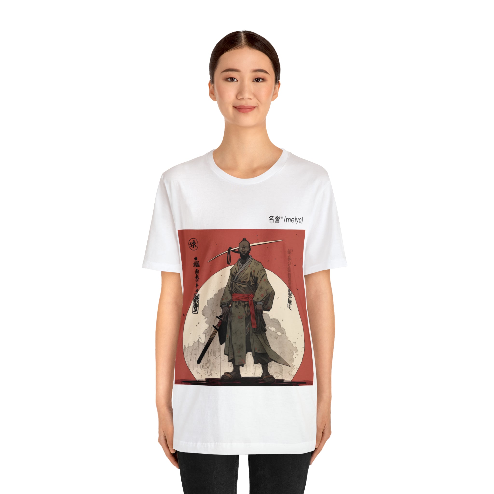 Unisex Jersey Short Sleeve Tee-- Honor and Prestige Samurai Ronin Anime, Japanese Art Comfortable Gift for Men/Boys