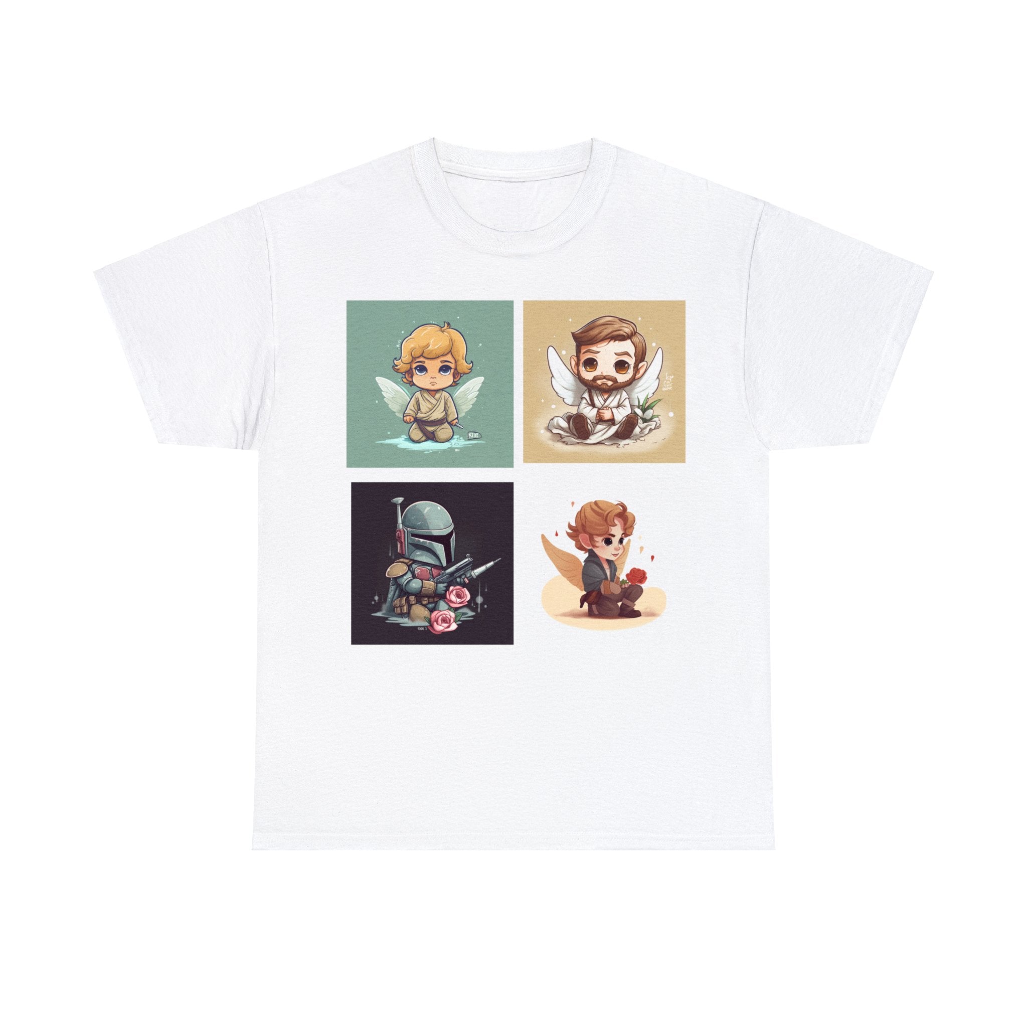 Proven Conversation Starter Cons! This Unique Shirt to Your Collection For Fans of Original Trilogy. Embrace the Epic Saga: Heroes and Villains of a Far Away Galaxy Cute Collage Unisex Heavy Cotton Tee - Showcase Your Love for Timeless Adventures