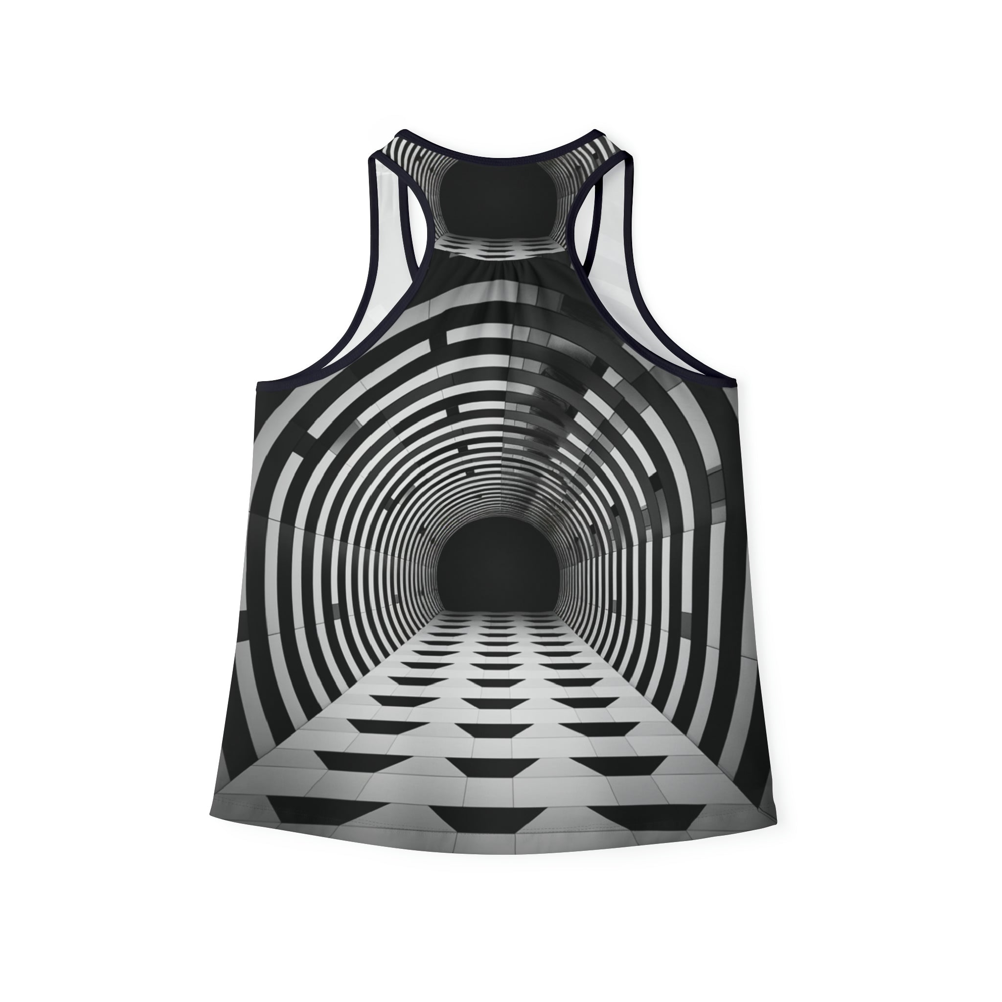 🌀 Mesmerizing Solitude: Optical Illusion Women's Tank Top - A Cool, Trippy Conversation Starter, Perfect for Personal Space Enthusiasts 🌈🚫