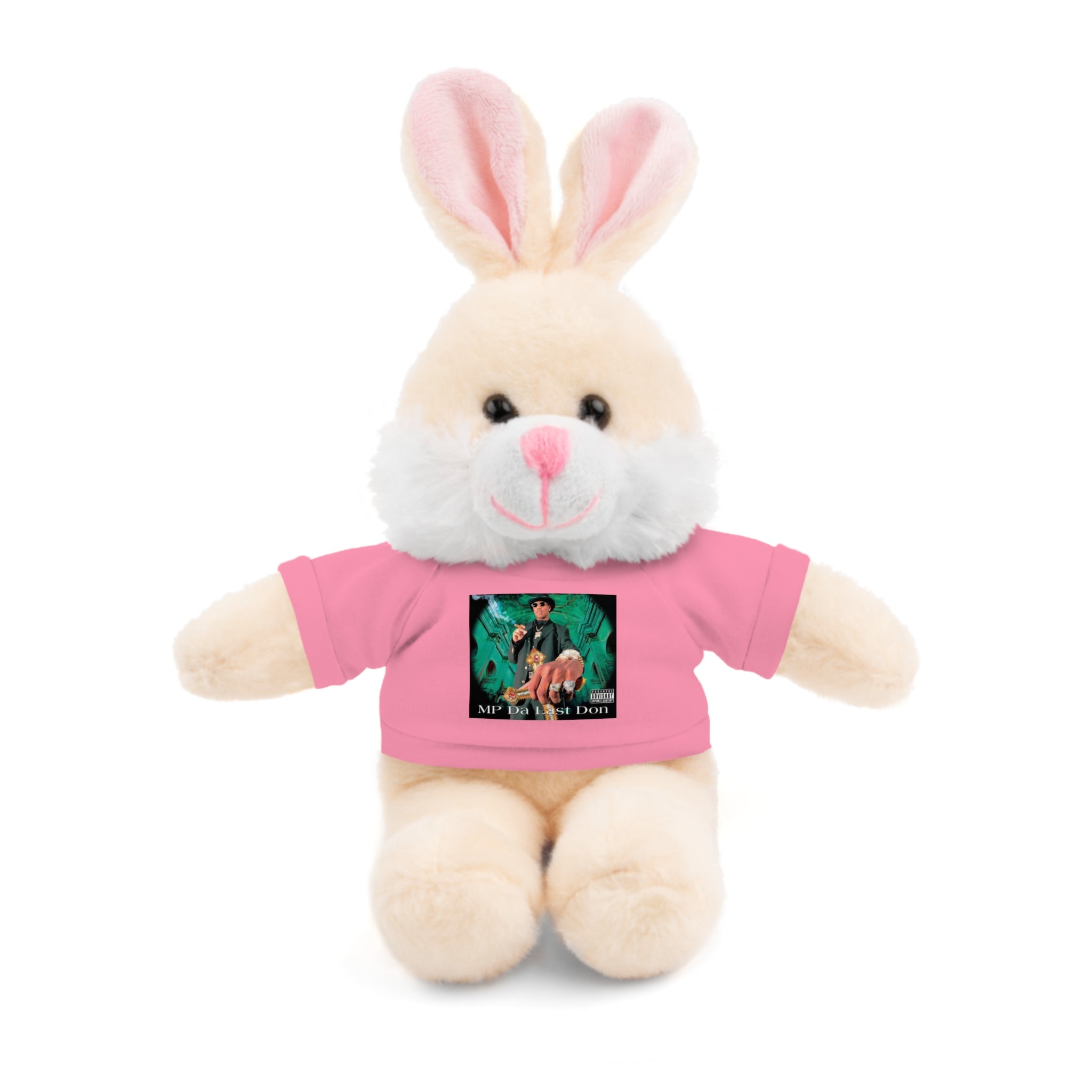 Nostalgic Vibes: Stuffed Animals with 90's Louisiana Rap Icon Tee - Retro Plush Toy for Hip Hop Fans