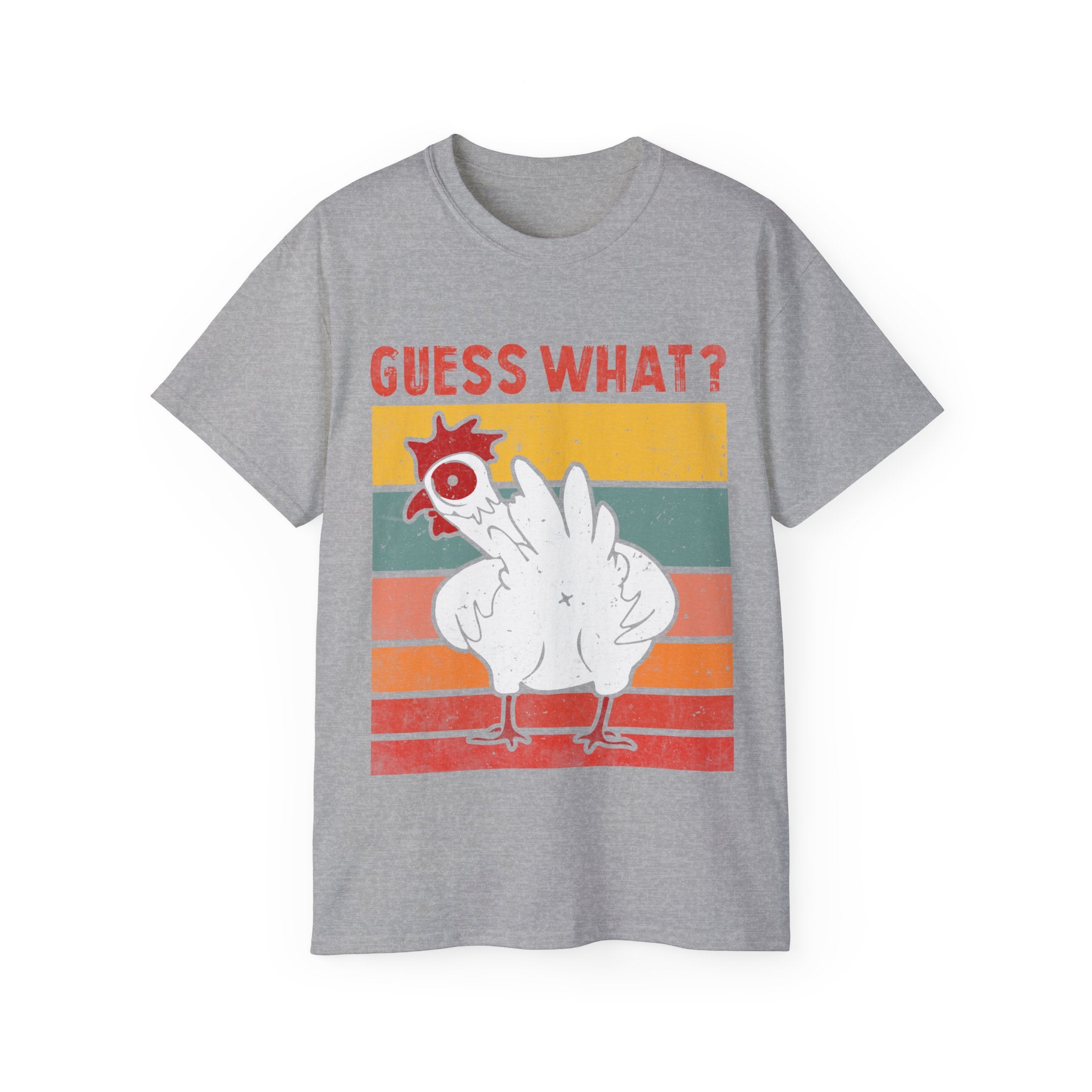 "Guess What? Chicken Butt." Unisex Ultra Cotton Tee - Classic Humor Meets Comfortable Style perfect way to lighten the mood at casual gatherings, family events, or any day you feel like spreading cheer