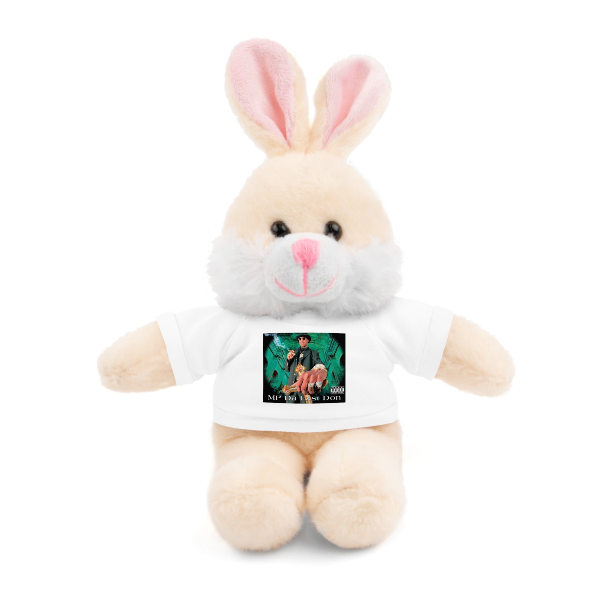 Nostalgic Vibes: Stuffed Animals with 90's Louisiana Rap Icon Tee - Retro Plush Toy for Hip Hop Fans