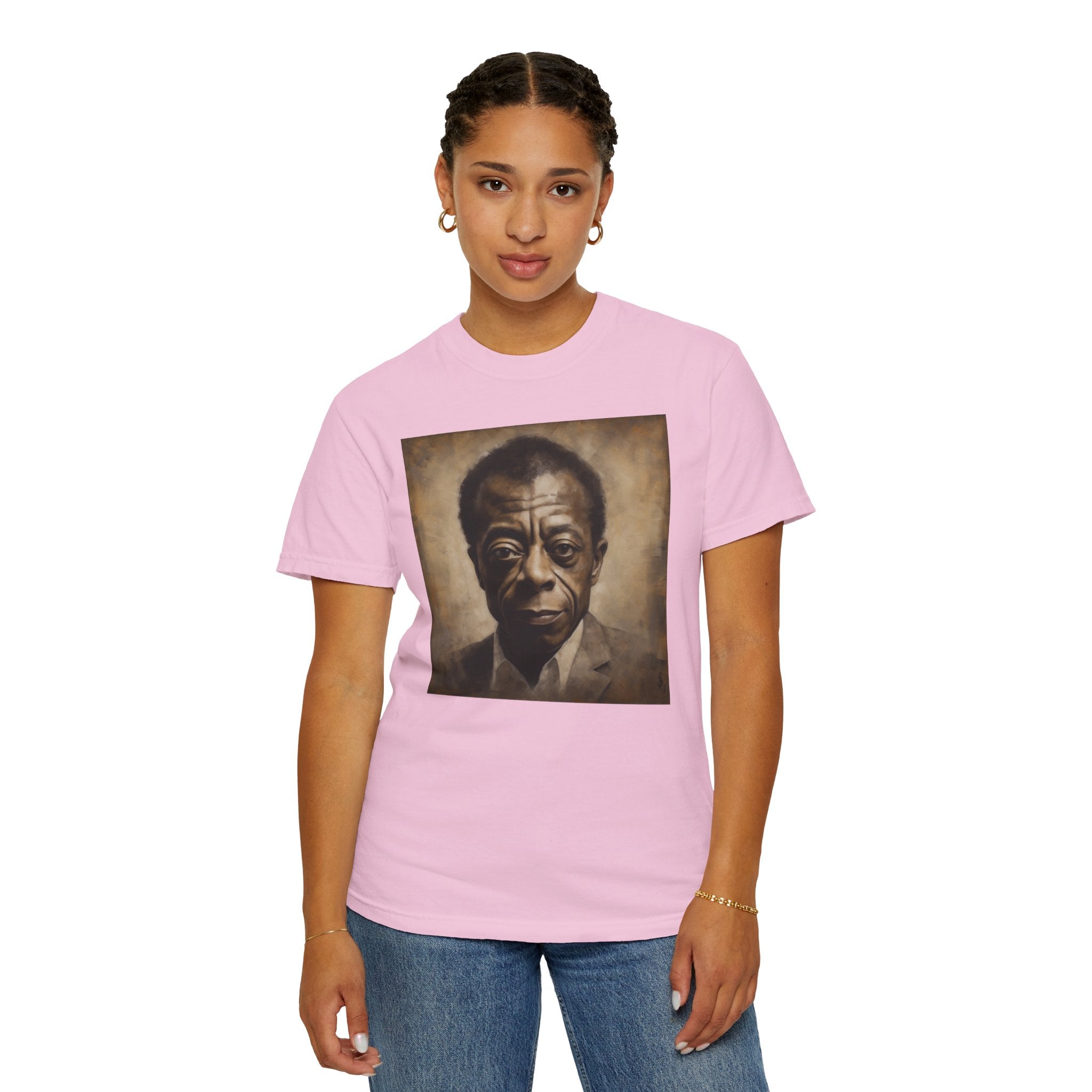 Show Civil Rights Support and Awareness in Comfort With Portrait of Iconic African American Pioneer Portrait Unisex Garment-Dyed T-shirt - Tribute to a Renowned Writer and Civil Rights Activist Ideal For History Scholars