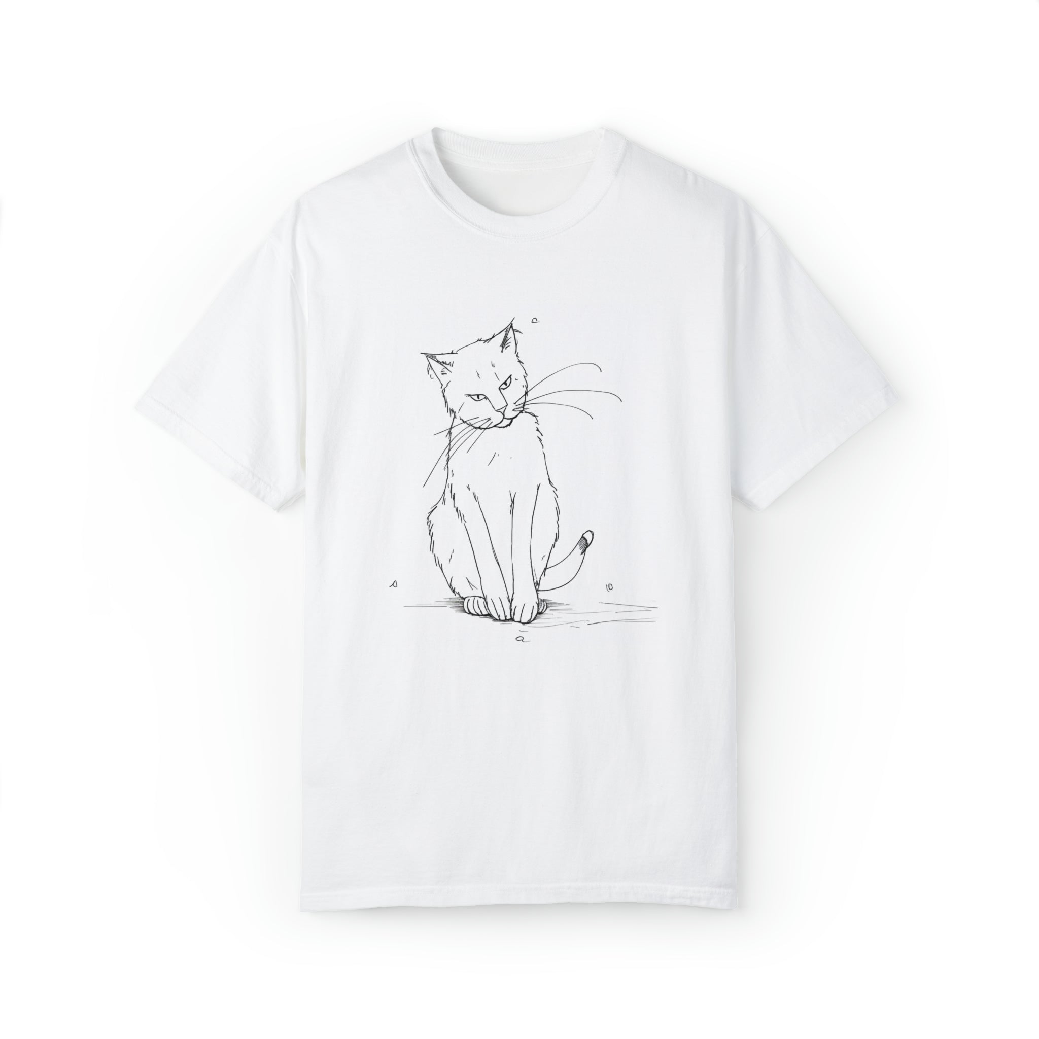 Cat Art T-Shirt Gift For Pet Lovers Tshirt For Cat Owners And Comfortable Wear For Walks T Shirt of Cat Drawing Art