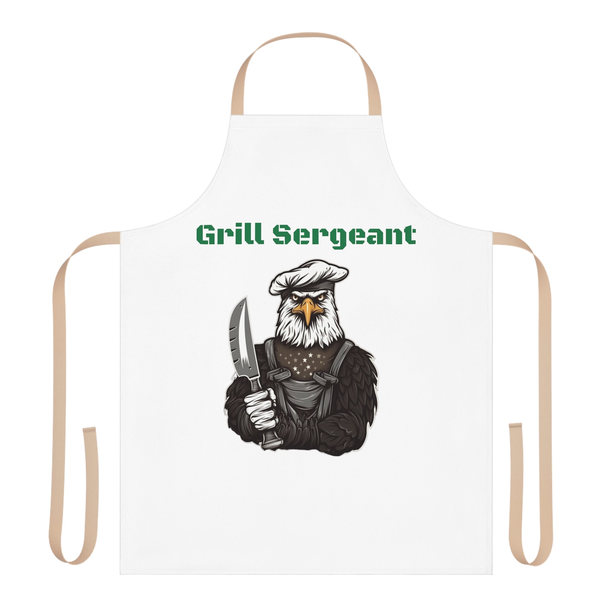 Grill Sergeant Eagle Chef Apron (All Over Print) - Patriotic Barbecue Cooking Apron for Grill Masters - Unique Grill Sergeant Design - Durable and Stylish Kitchen Apron for BBQ Enthusiasts