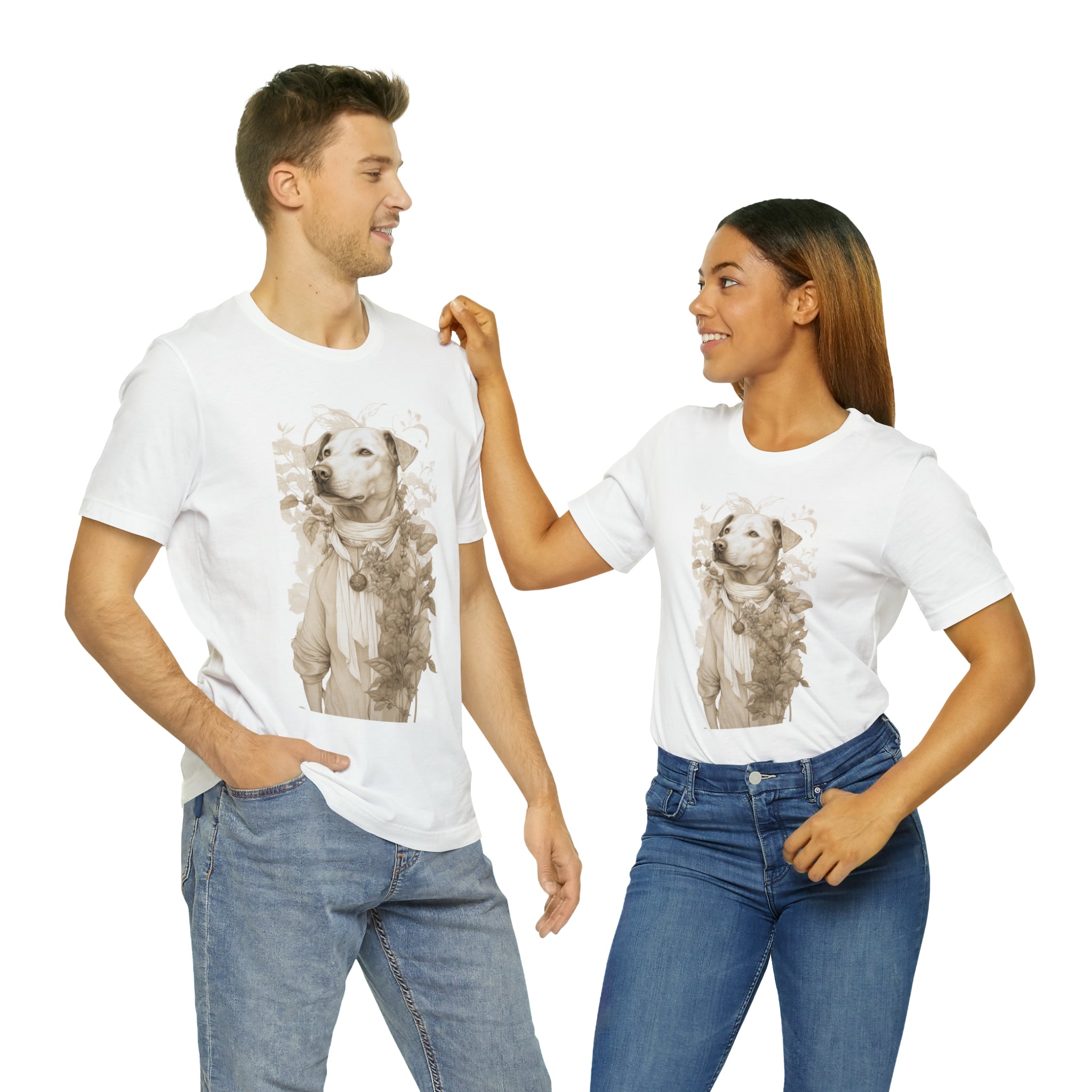 Unisex Jersey Short Sleeve Tee- Dapper Dog Profile Unisex Tee - Unique Gift for Canine & Fashion Lovers