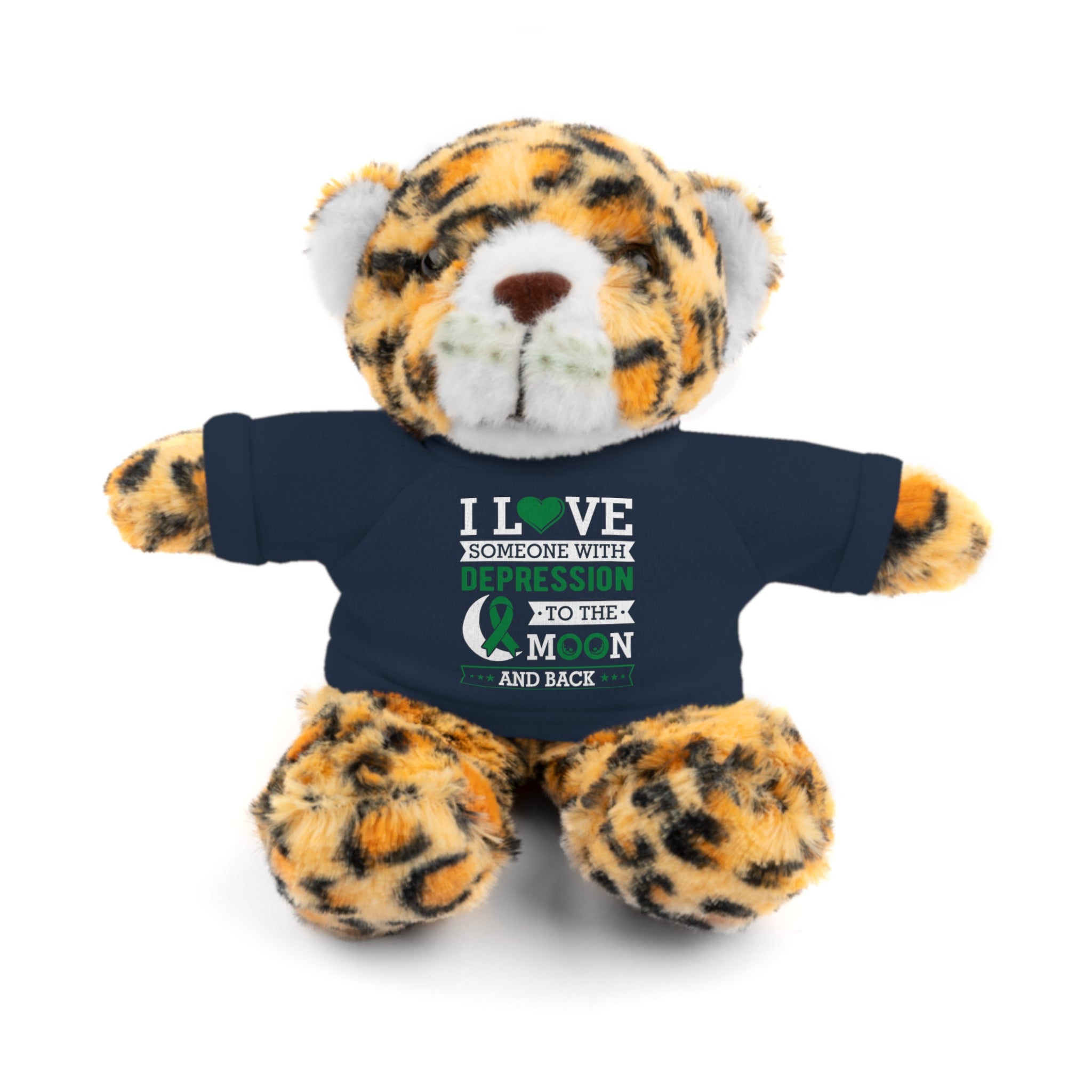 Show Your Love and Support with 'I Love Someone with Depression' Stuffed Animals - Furry Friend Wears Heartfelt Message Tee