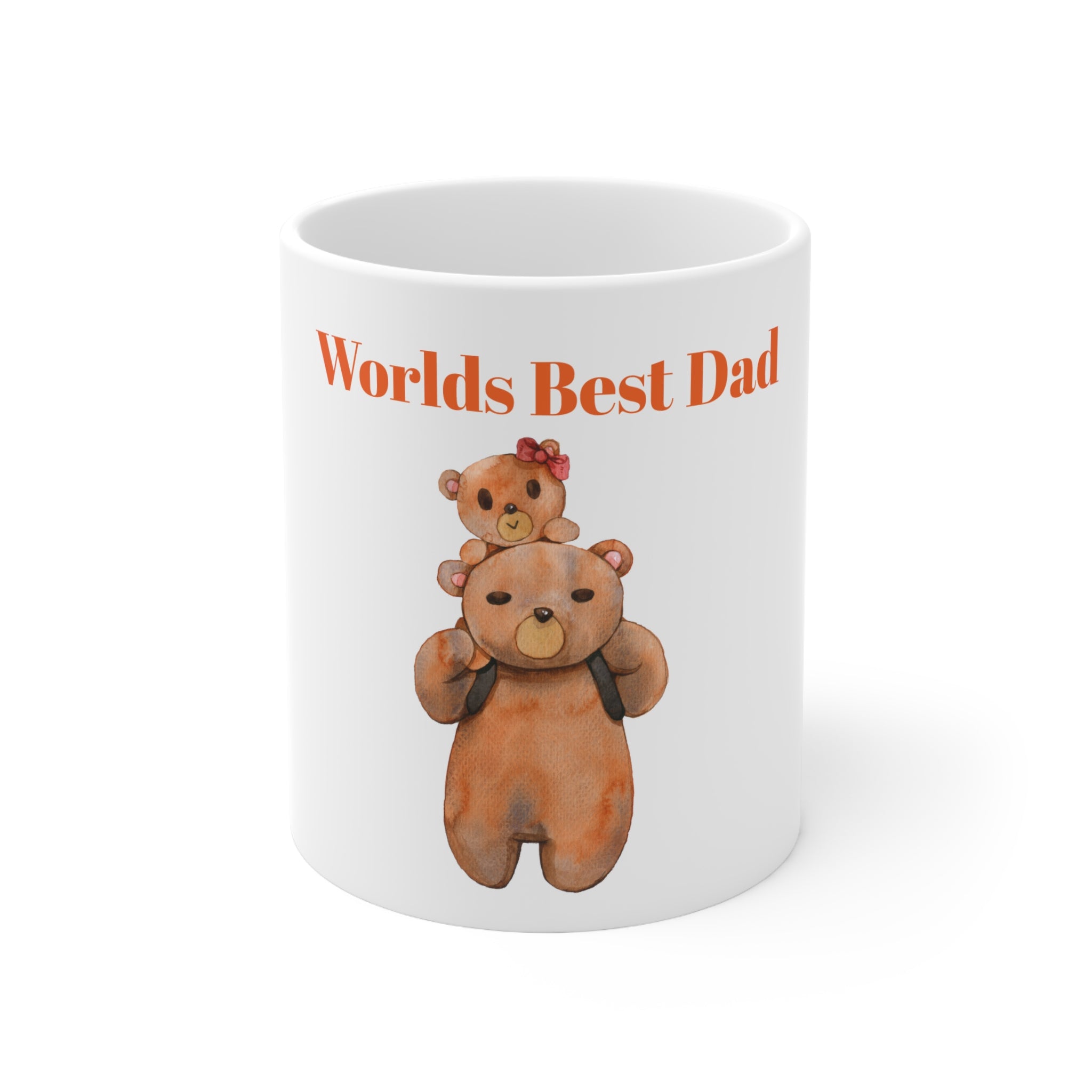 Ceramic Mug 11oz - World's Best Dad - Featuring Heartwarming Bear and Cub Design - Perfect Gift for Celebrating Fatherhood"