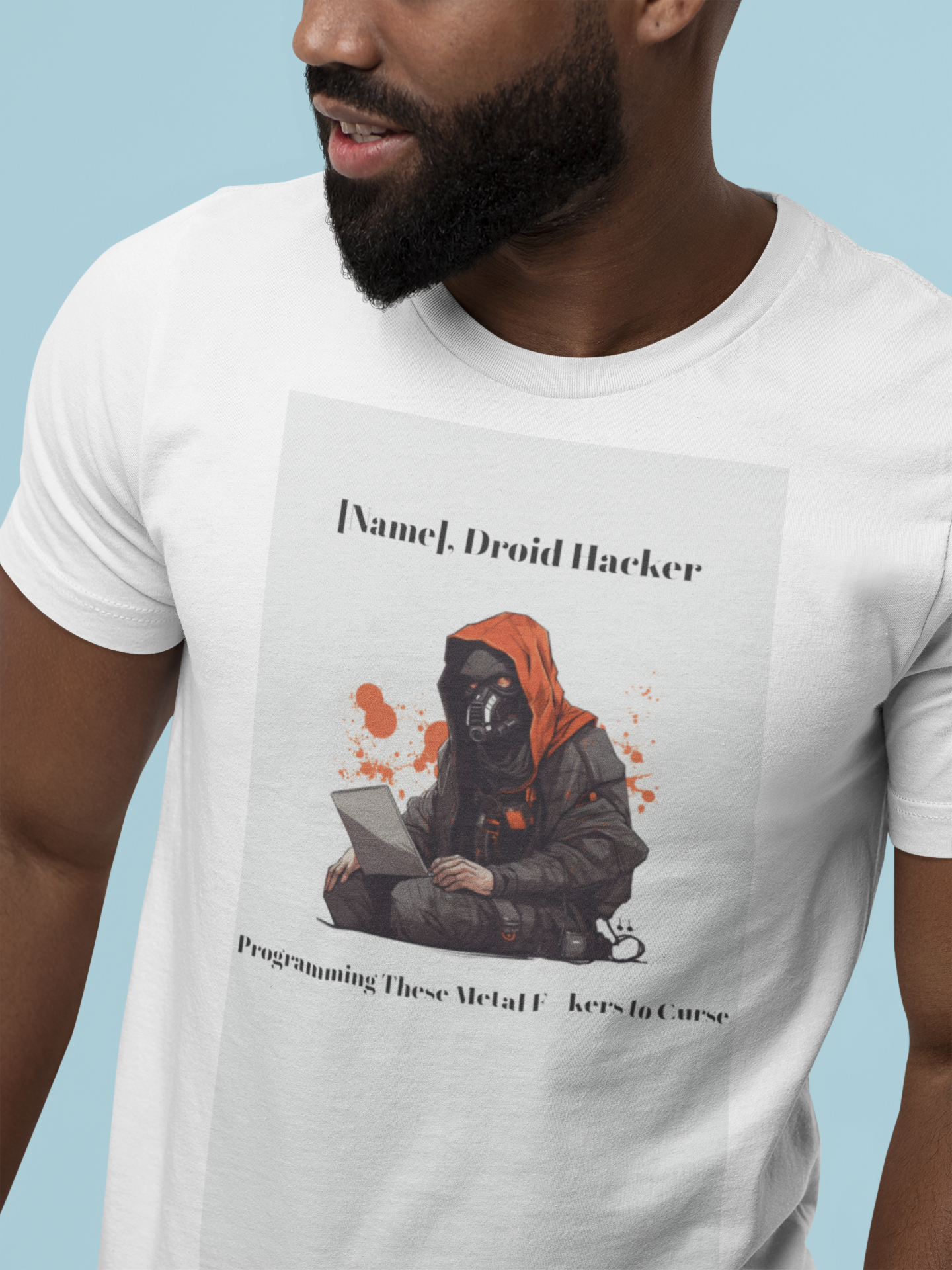 Star Wars Funny Witty Retro Shirt of Star Wars  Droid Hacker, Hacking Droids to Curse with Abandon. Funny Shirt Perfect for Star Wars Rebels Fans and Lego Star Wars.