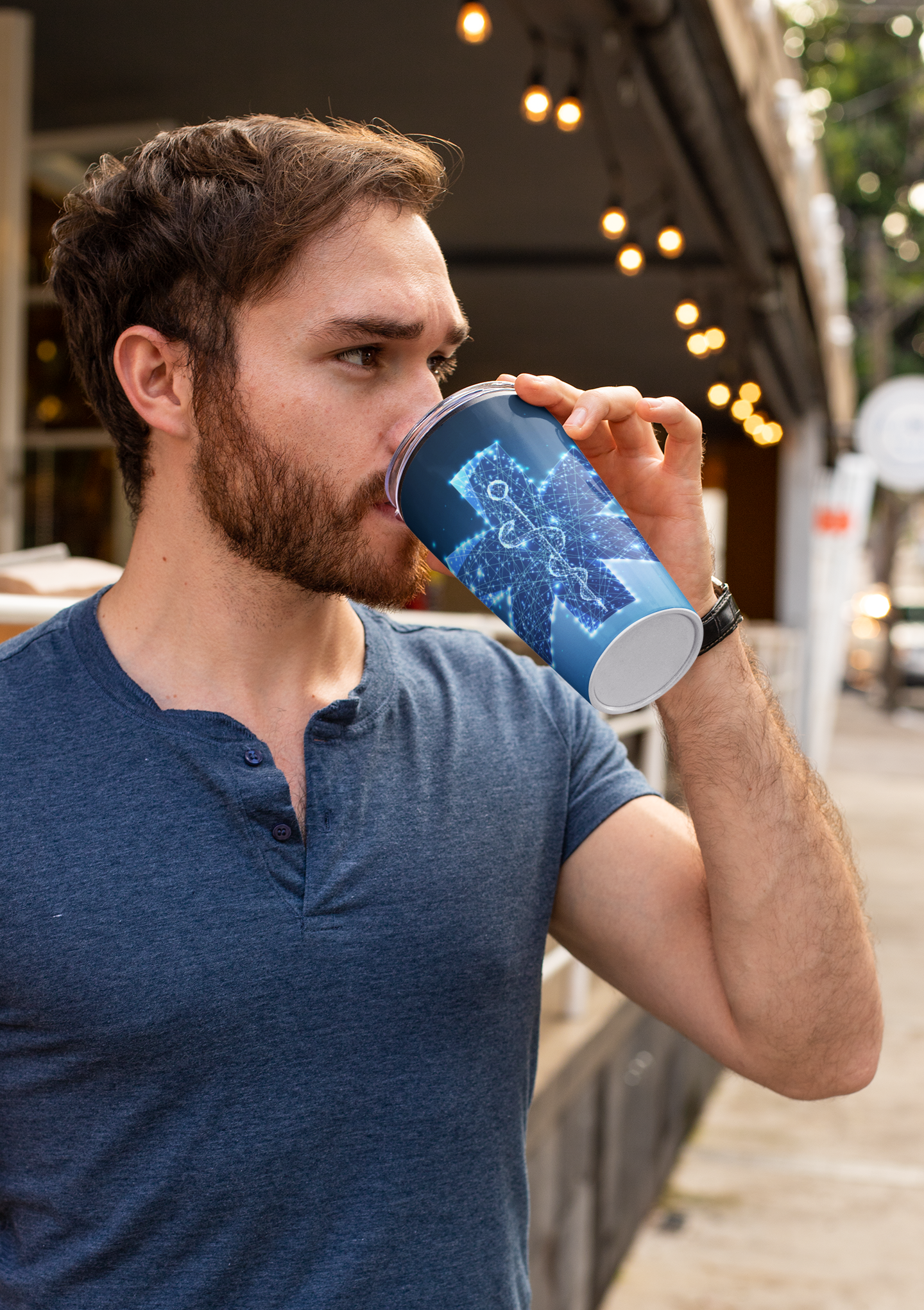 Elevate Your Hydration Game with the Paramedical Symbol and Star of Life Ambient Design Tumbler 20oz - Stay Refreshed in Style