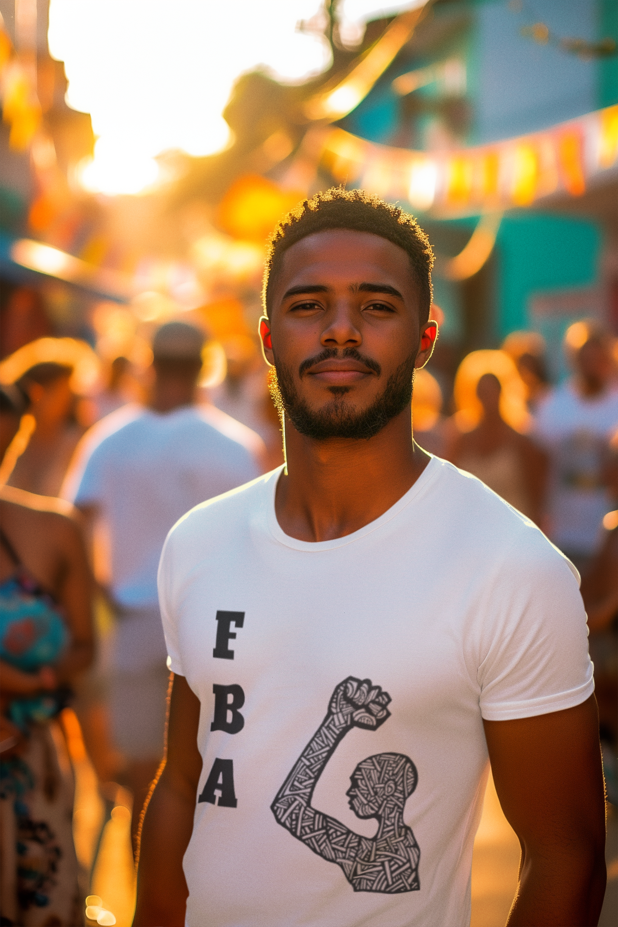 The image features a classic unisex cotton ringer t-shirt with bold "FBA Pride" text prominently displayed on the front. The shirt is designed with contrasting trim on the collar and sleeves, adding a stylish retro touch. The high-quality cotton fabric ensures a comfortable fit, making it perfect for showcasing your heritage proudly.