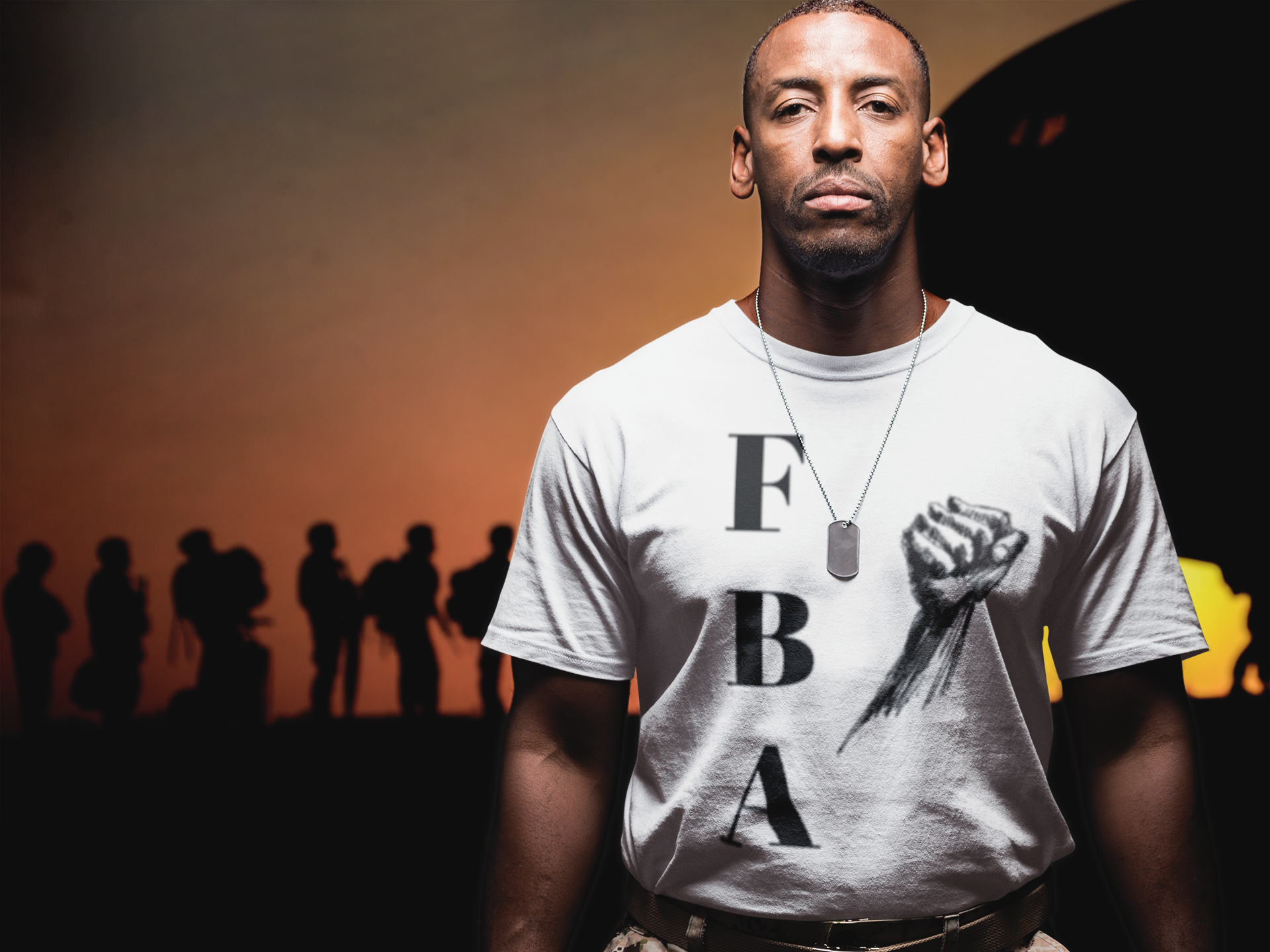 The image showcases a stylish unisex garment-dyed t-shirt in a deep, rich color. The front features a striking FBA graphic, celebrating the legacy of Foundational Black Americans. The soft, comfortable fabric and relaxed fit are also highlighted, making this tee a perfect blend of style and meaning.