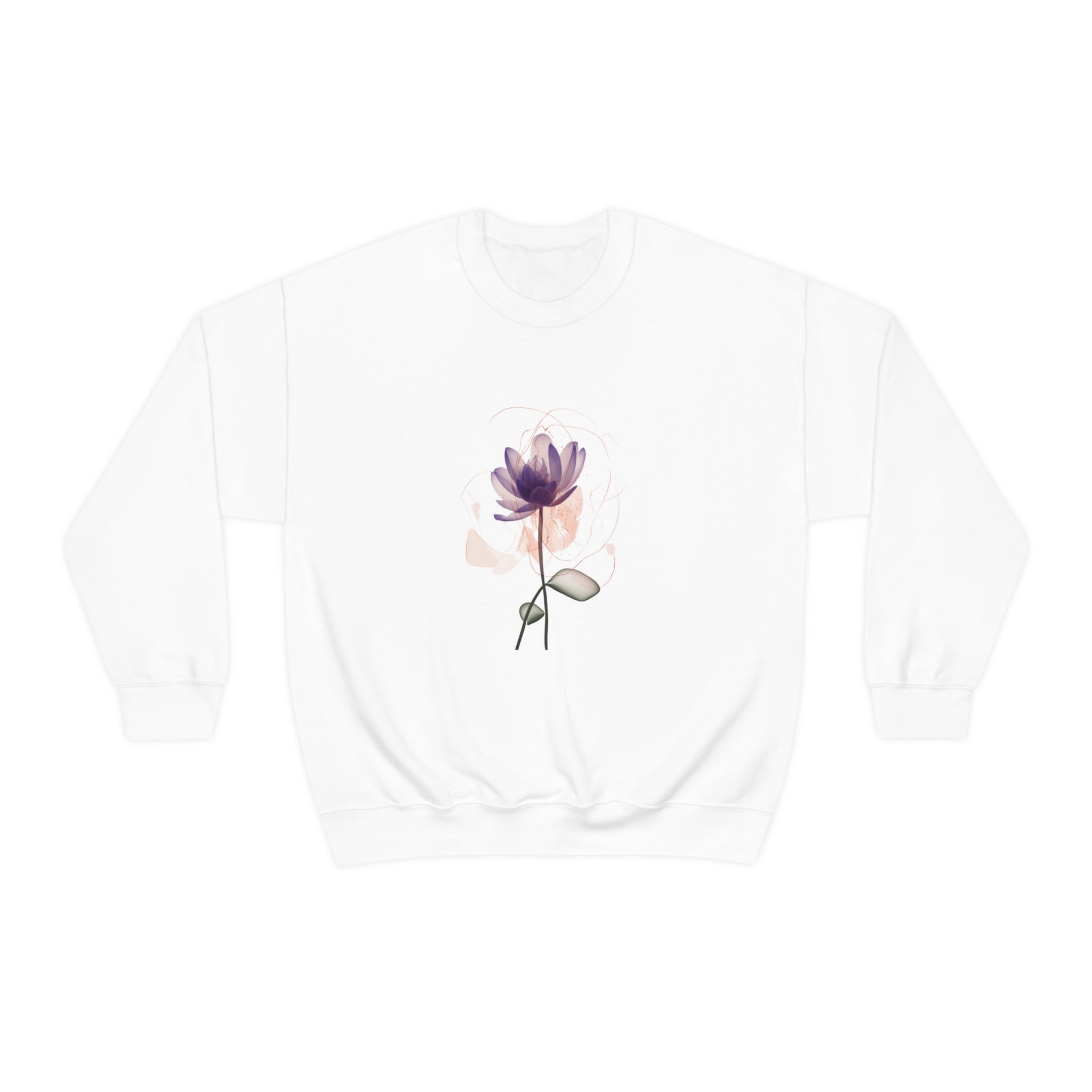 Unisex Crewneck Sweatshirt Heavy Blend Fabric Rose Whisper Design Abstract Rose Artwork Comfortable Everyday Wear Unique Floral Fashion