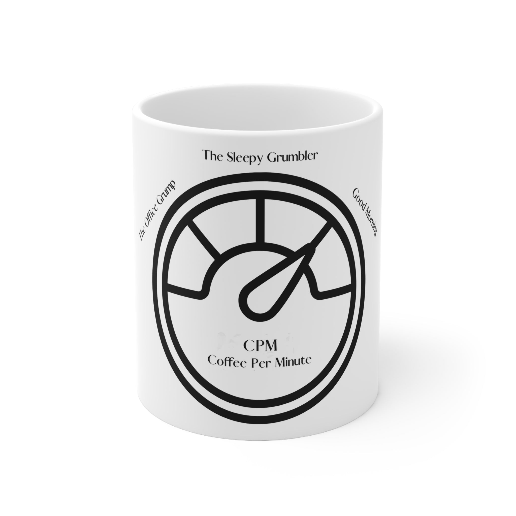Grump-o-Meter Ceramic Mug 11oz - Hilarious Office Gag Gift - Funny Coffee Cup