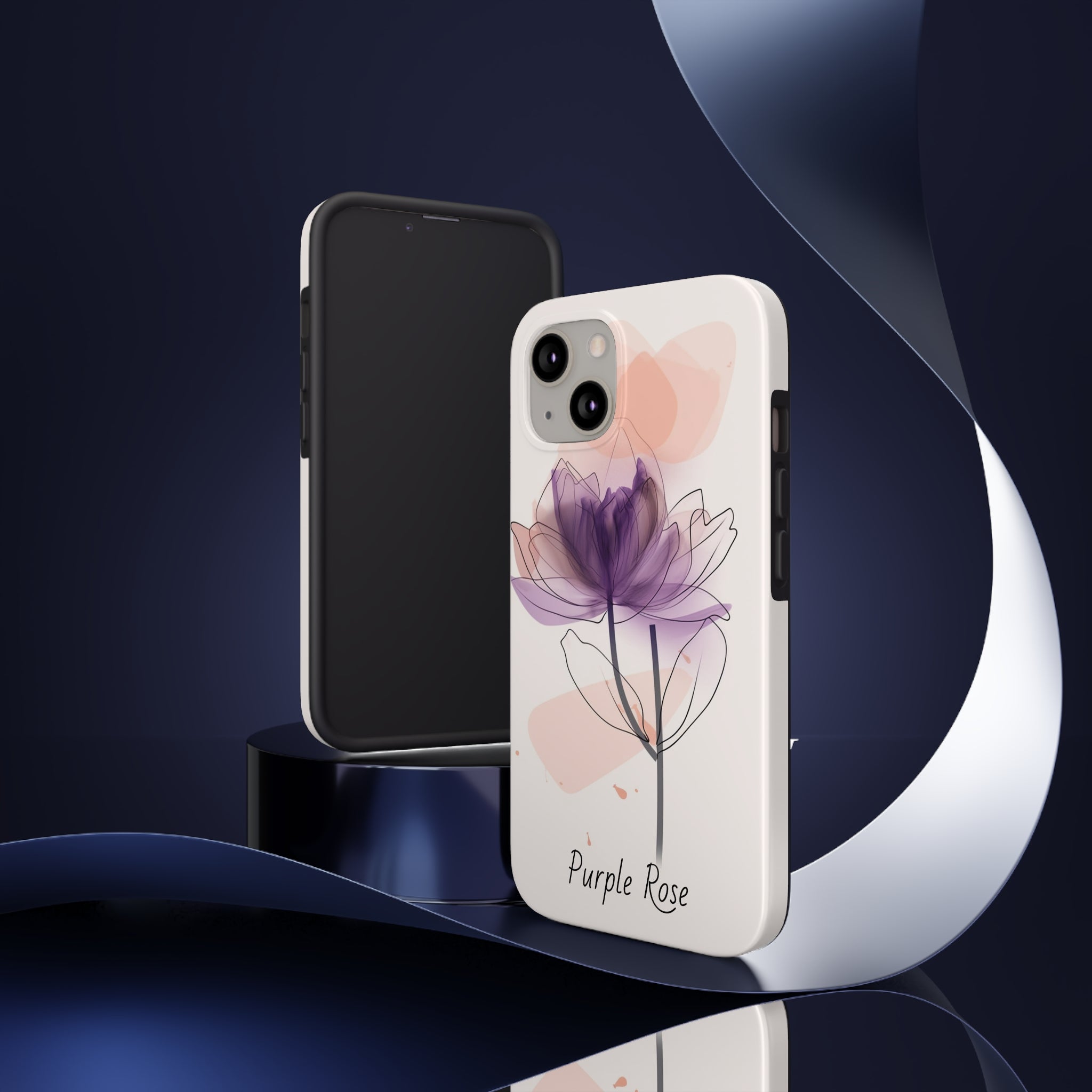 Purple Rose Tough Phone Cases Floral Design Protective Cover Durable Floral Protective Cover Shockproof