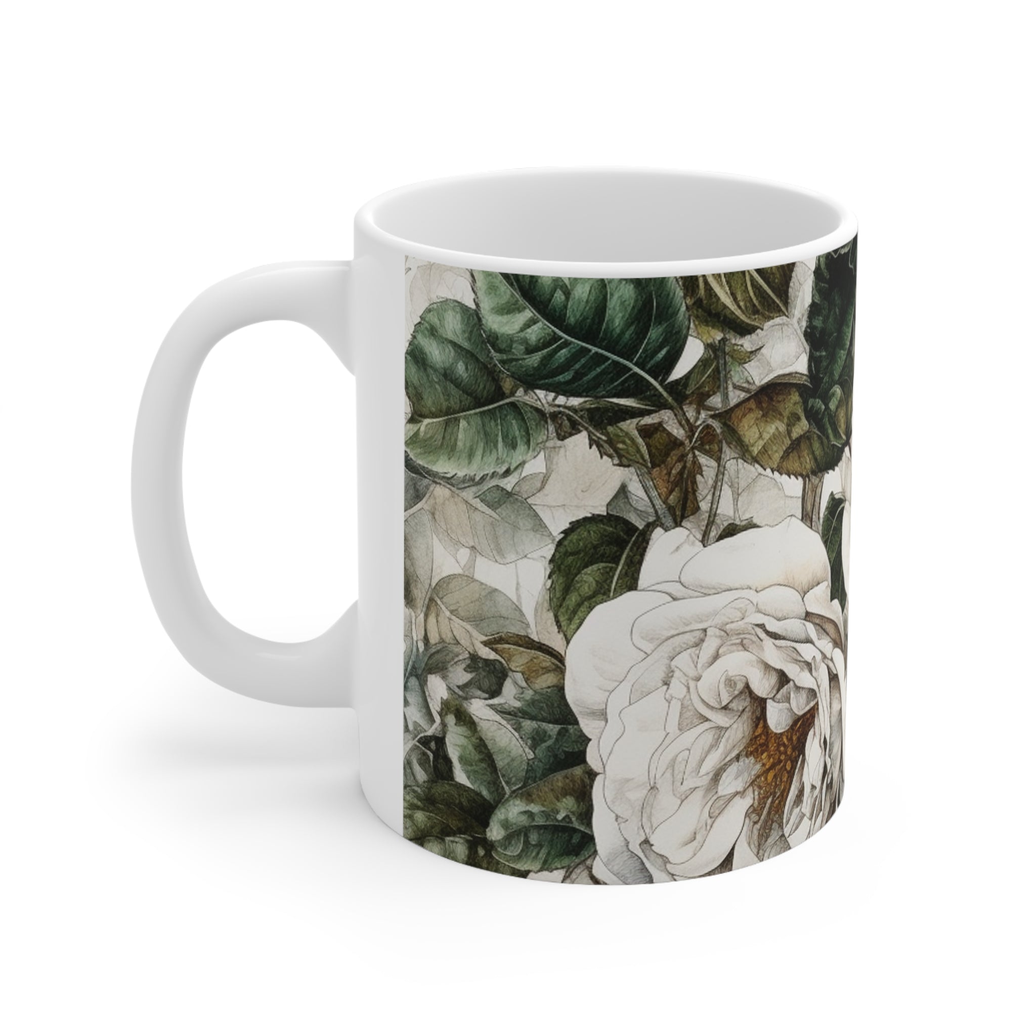 Ceramic Mug 11oz "Rose Cotton Bush"