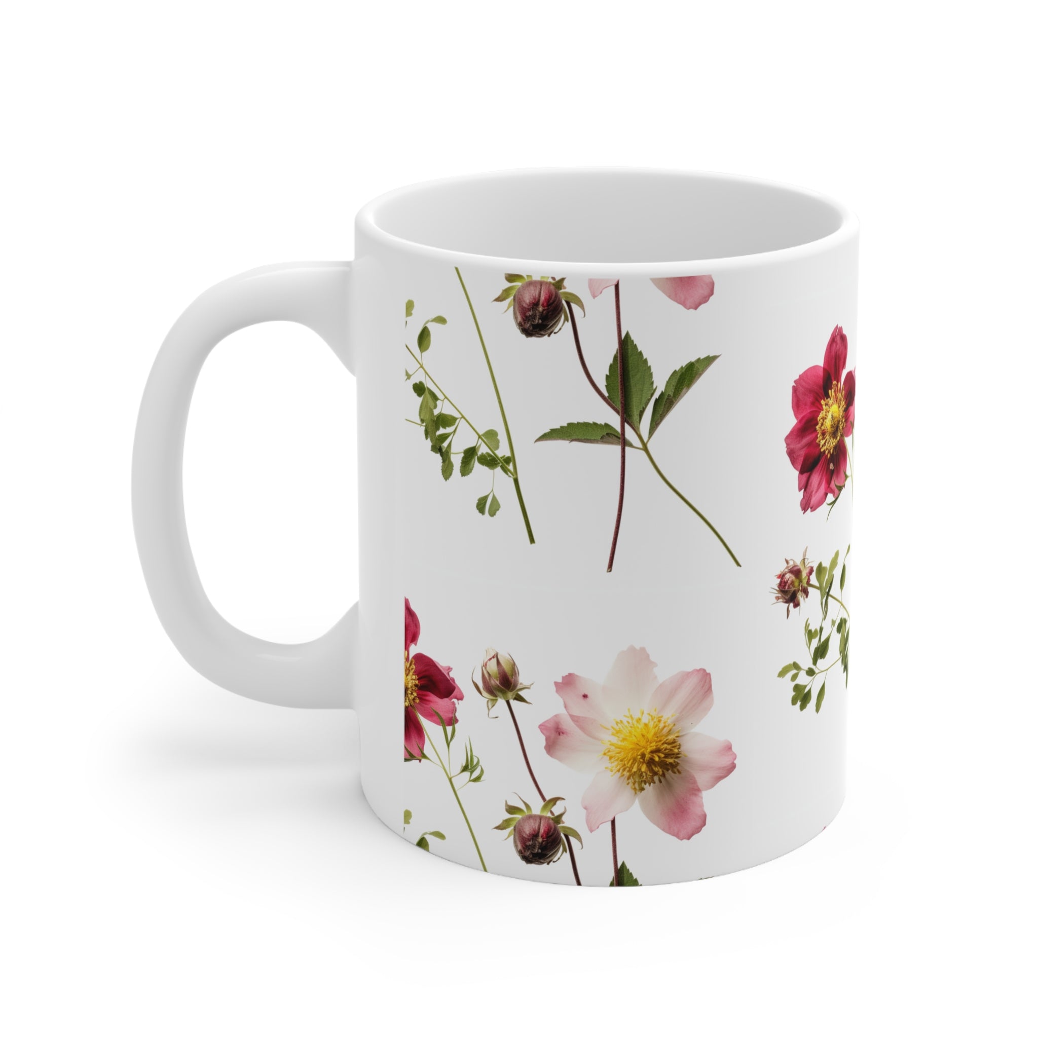 Ceramic Mug 11oz Spring Flowers Beautiful Floral Design Coffee Cup Nature Theme Floral Pattern Coffee Cup Nature-Inspired Gift