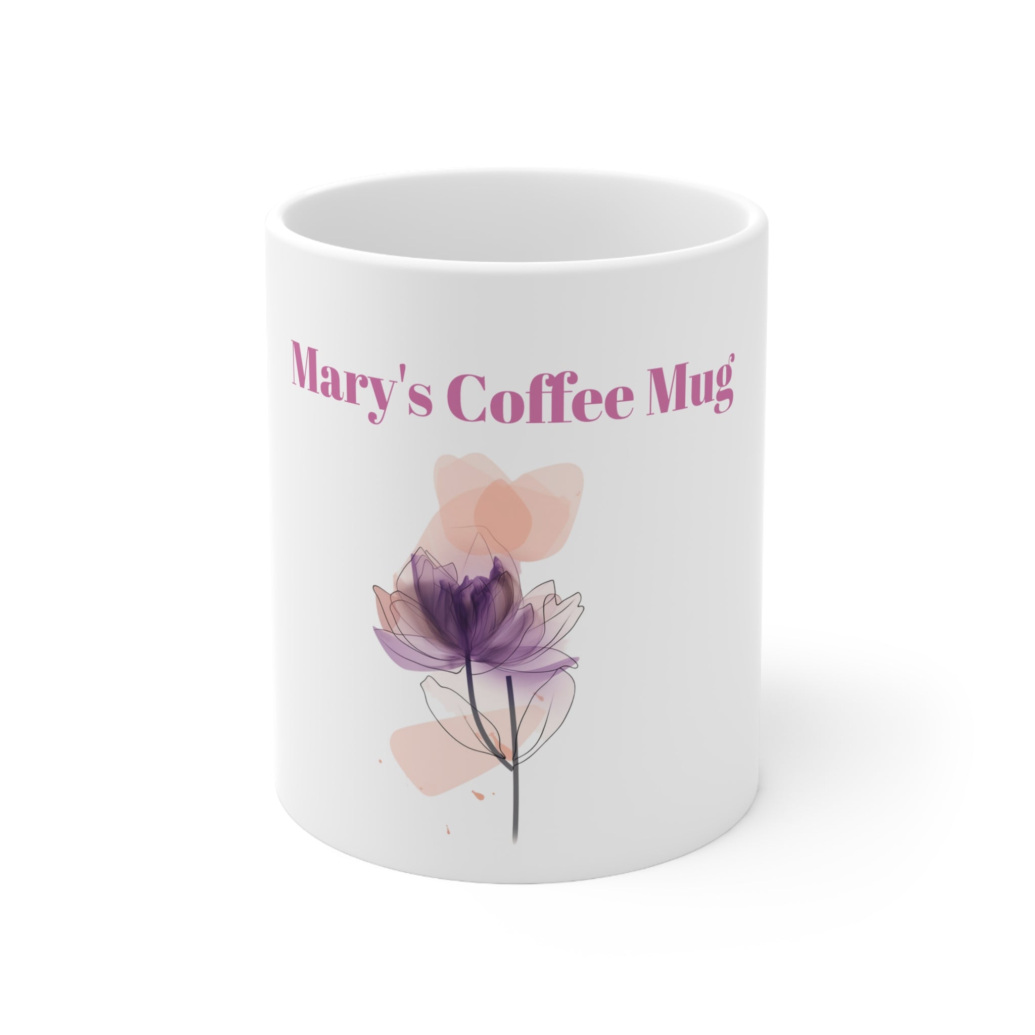 Mary's Abstract floral, coffee mug, ceramic mug, flower design, handmade mug, unique gift for Sarah