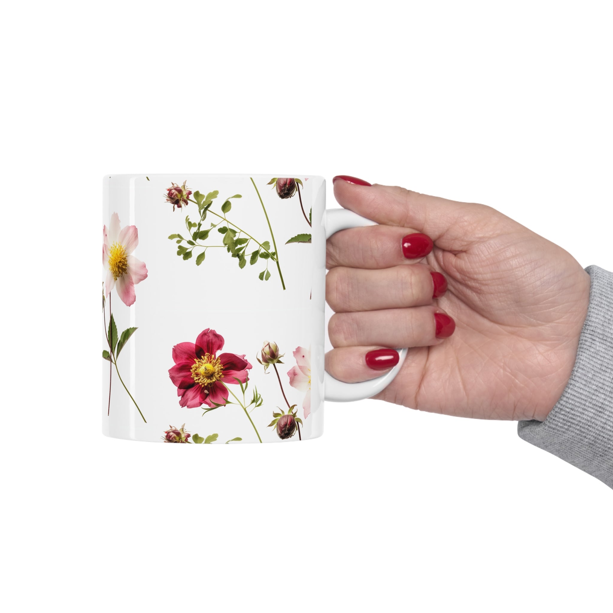 Beautiful Garden Party Animal Illustrations, and Floral accent, Coffee Mug Gift for "Cawfee" drinkers and Starbucks Lovers