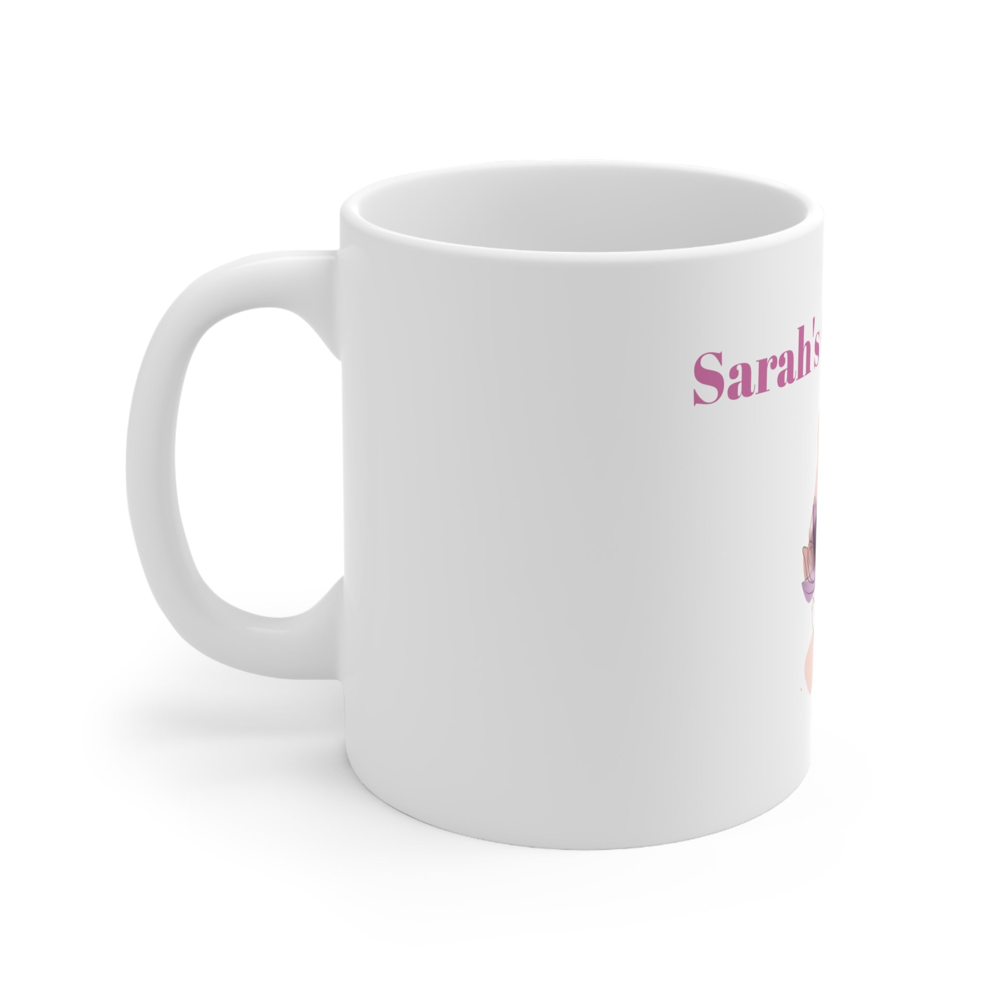 Sarah's Abstract floral, coffee mug, ceramic mug, flower design, handmade mug, unique gift for Sarah