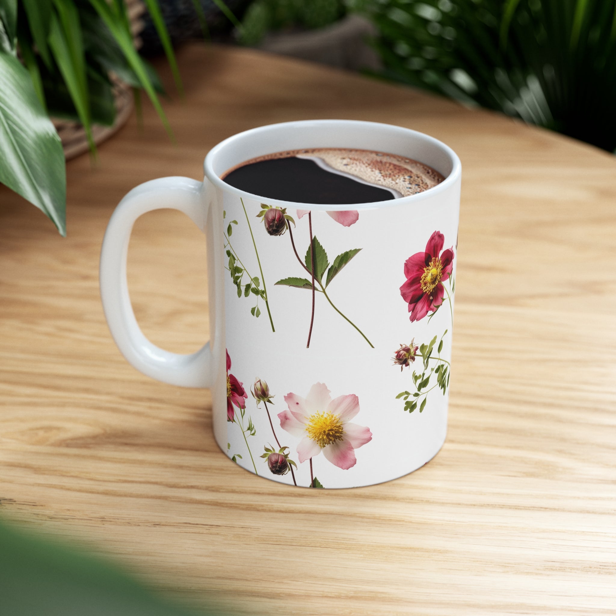 Ceramic Mug 11oz Spring Flowers Beautiful Floral Design Coffee Cup Nature Theme Floral Pattern Coffee Cup Nature-Inspired Gift