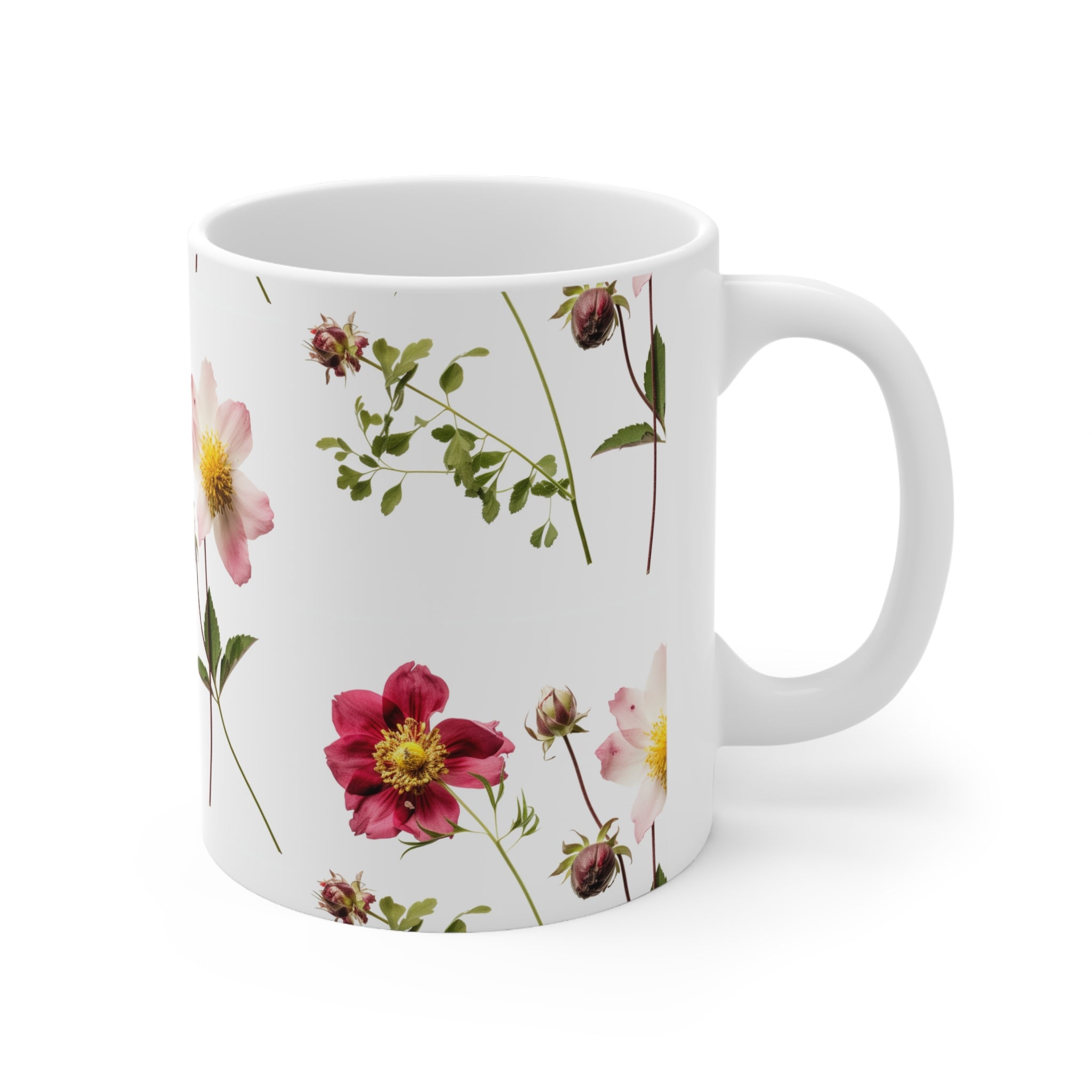 Ceramic Mug 11oz Spring Flowers Beautiful Floral Design Coffee Cup Nature Theme Floral Pattern Coffee Cup Nature-Inspired Gift