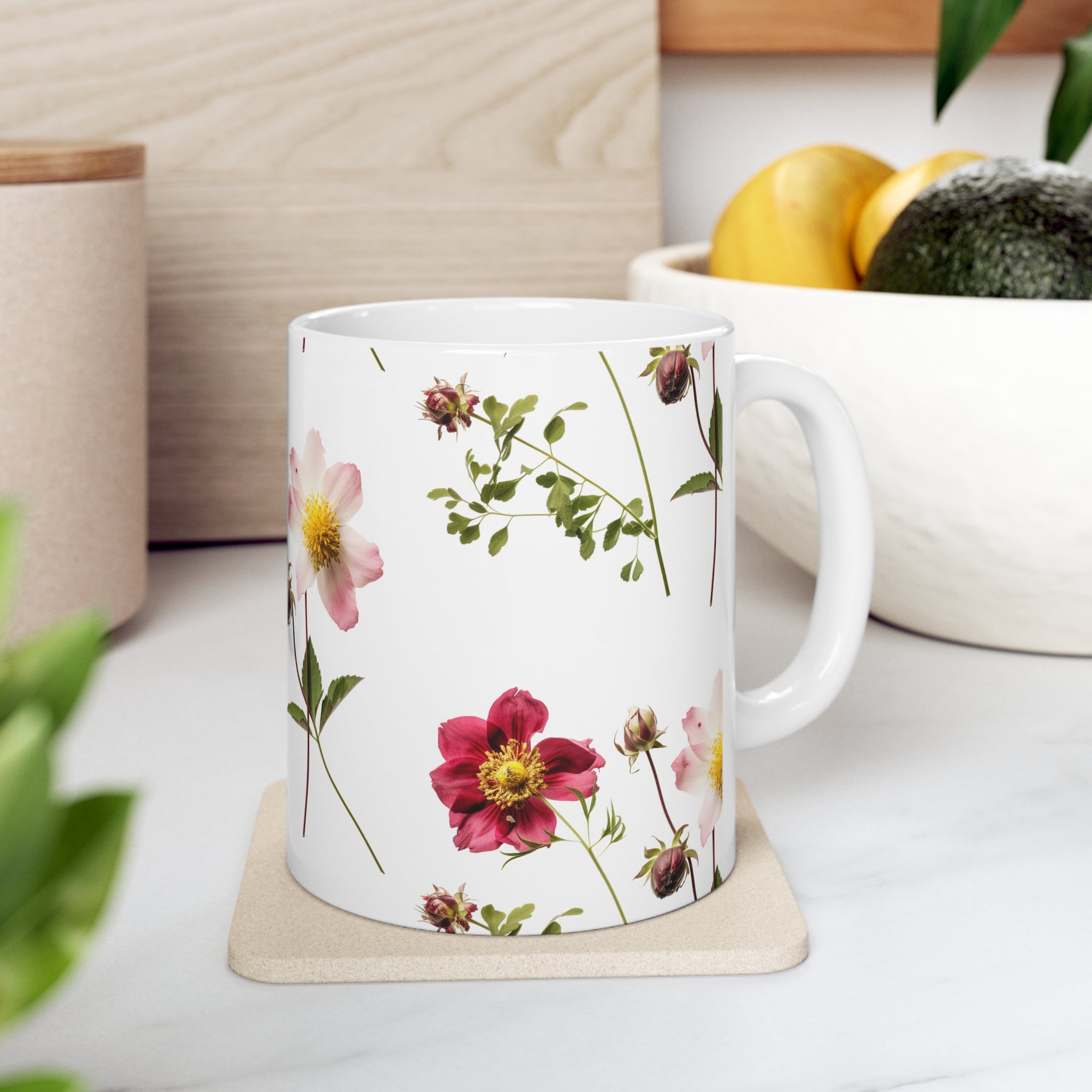 Ceramic Mug 11oz Spring Flowers Beautiful Floral Design Coffee Cup Nature Theme Floral Pattern Coffee Cup Nature-Inspired Gift