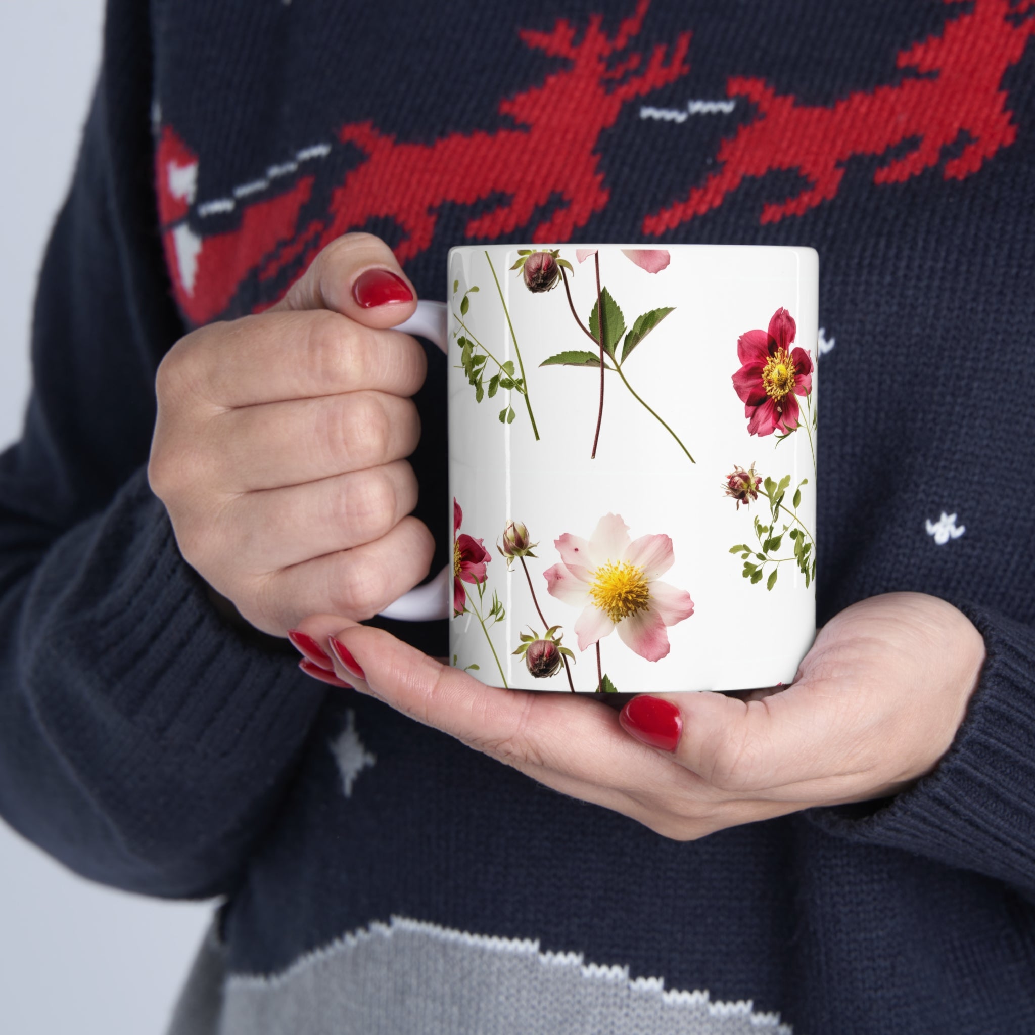 Ceramic Mug 11oz Spring Flowers Beautiful Floral Design Coffee Cup Nature Theme Floral Pattern Coffee Cup Nature-Inspired Gift