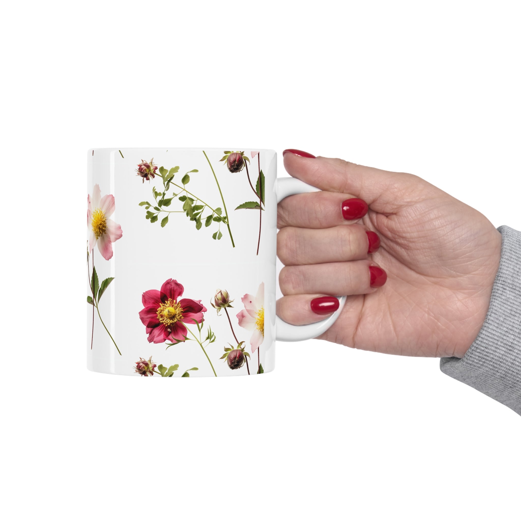 Ceramic Mug 11oz Spring Flowers Beautiful Floral Design Coffee Cup Nature Theme Floral Pattern Coffee Cup Nature-Inspired Gift