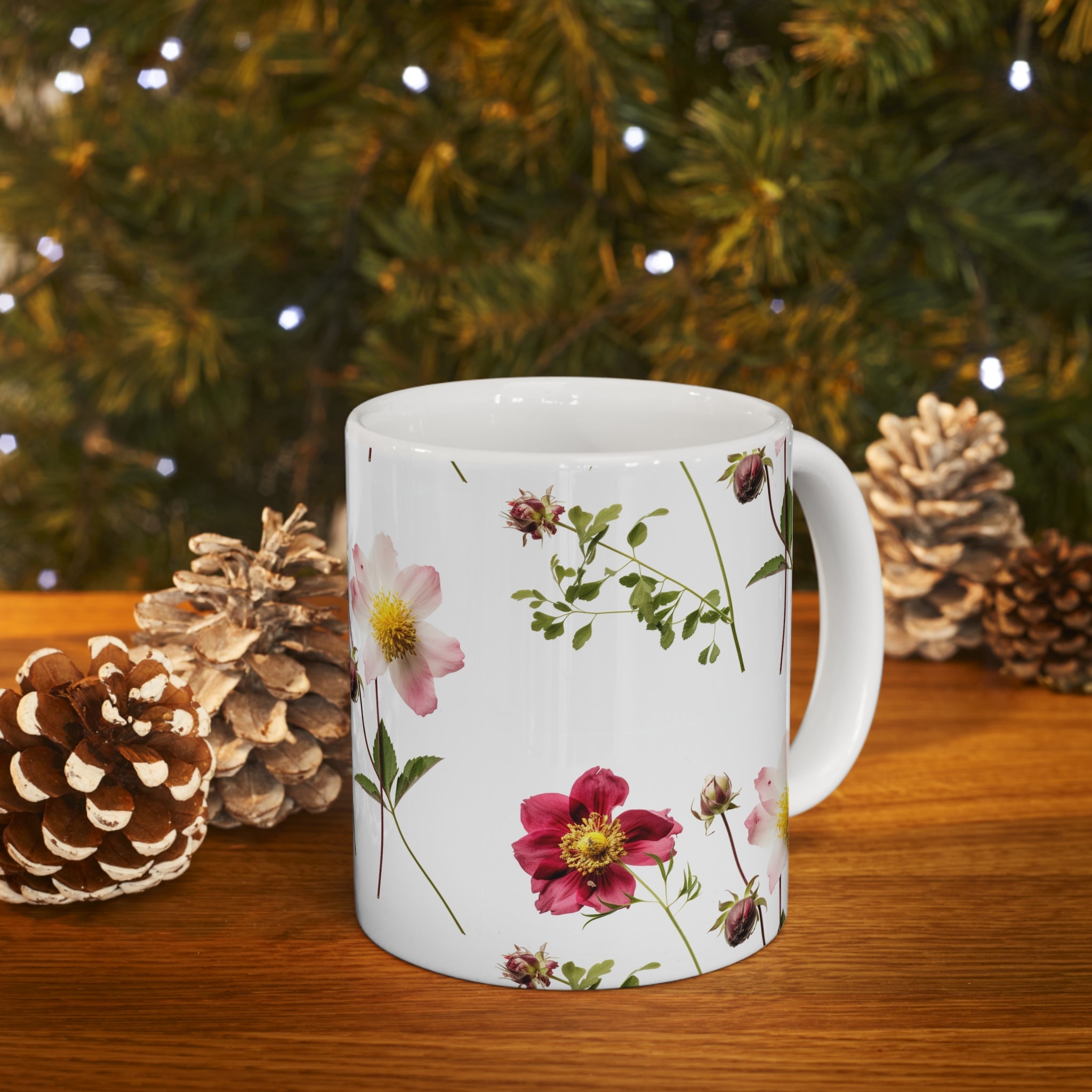 Ceramic Mug 11oz Spring Flowers Beautiful Floral Design Coffee Cup Nature Theme Floral Pattern Coffee Cup Nature-Inspired Gift