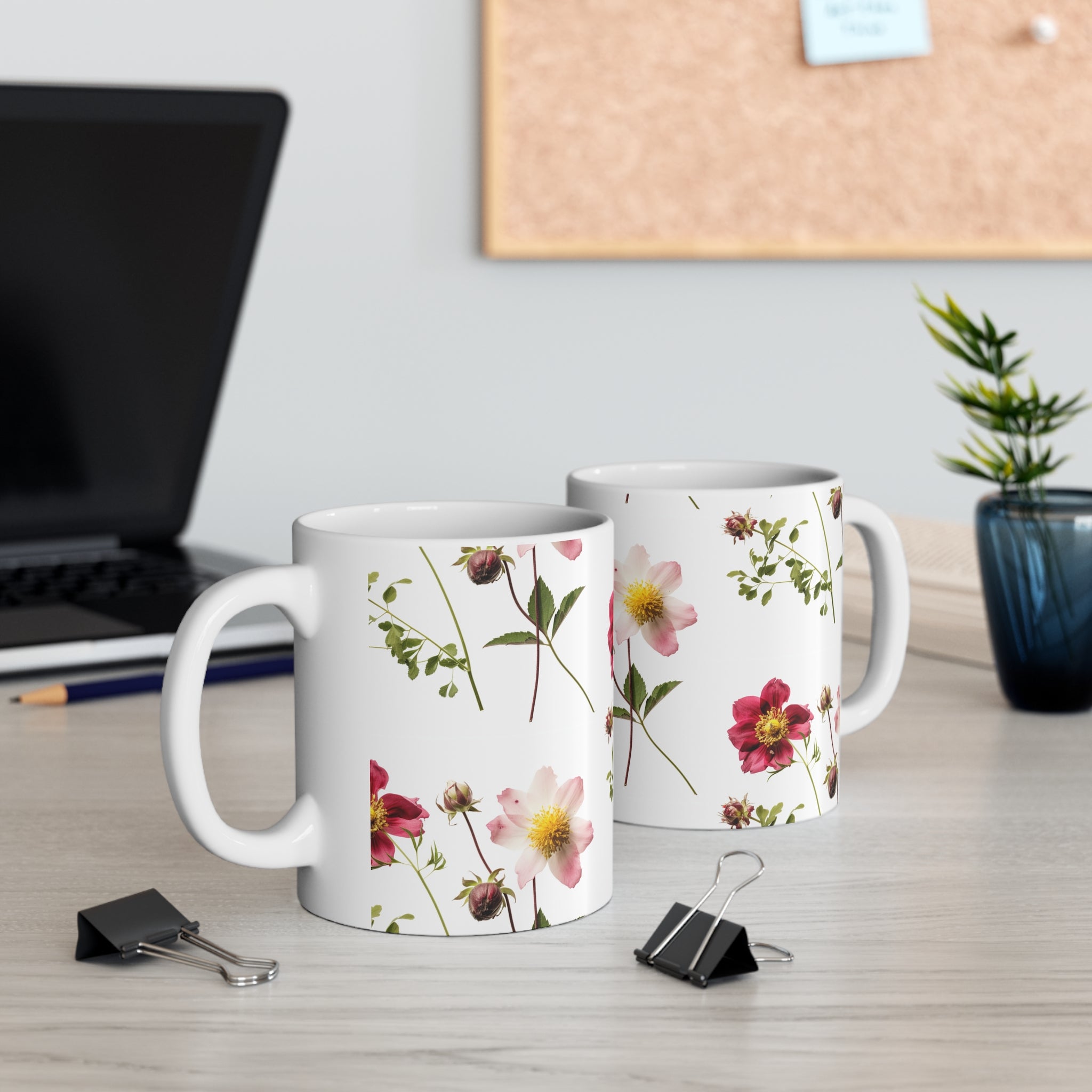 Ceramic Mug 11oz Spring Flowers Beautiful Floral Design Coffee Cup Nature Theme Floral Pattern Coffee Cup Nature-Inspired Gift